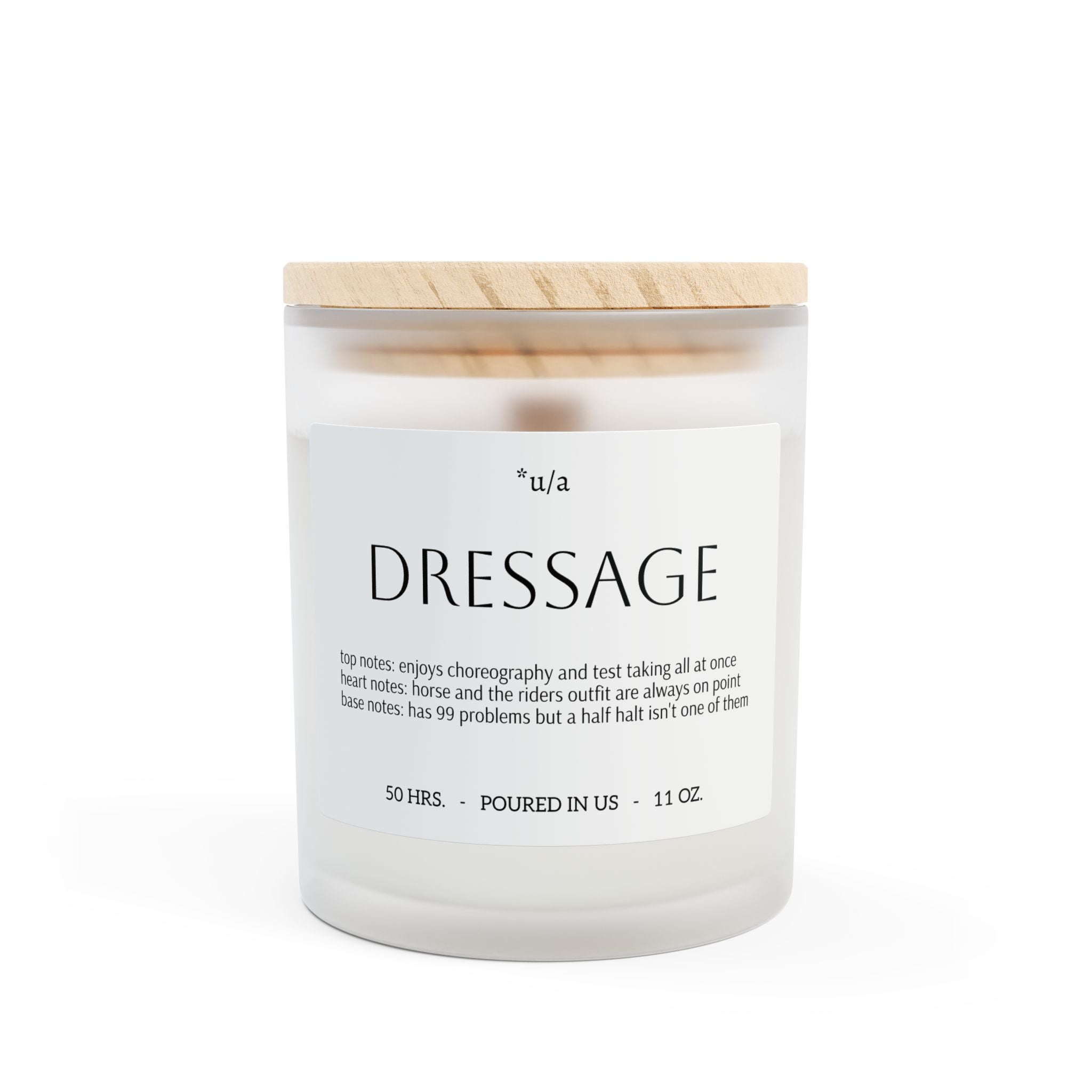 Frosted Glass Candle, 11oz - Dressage