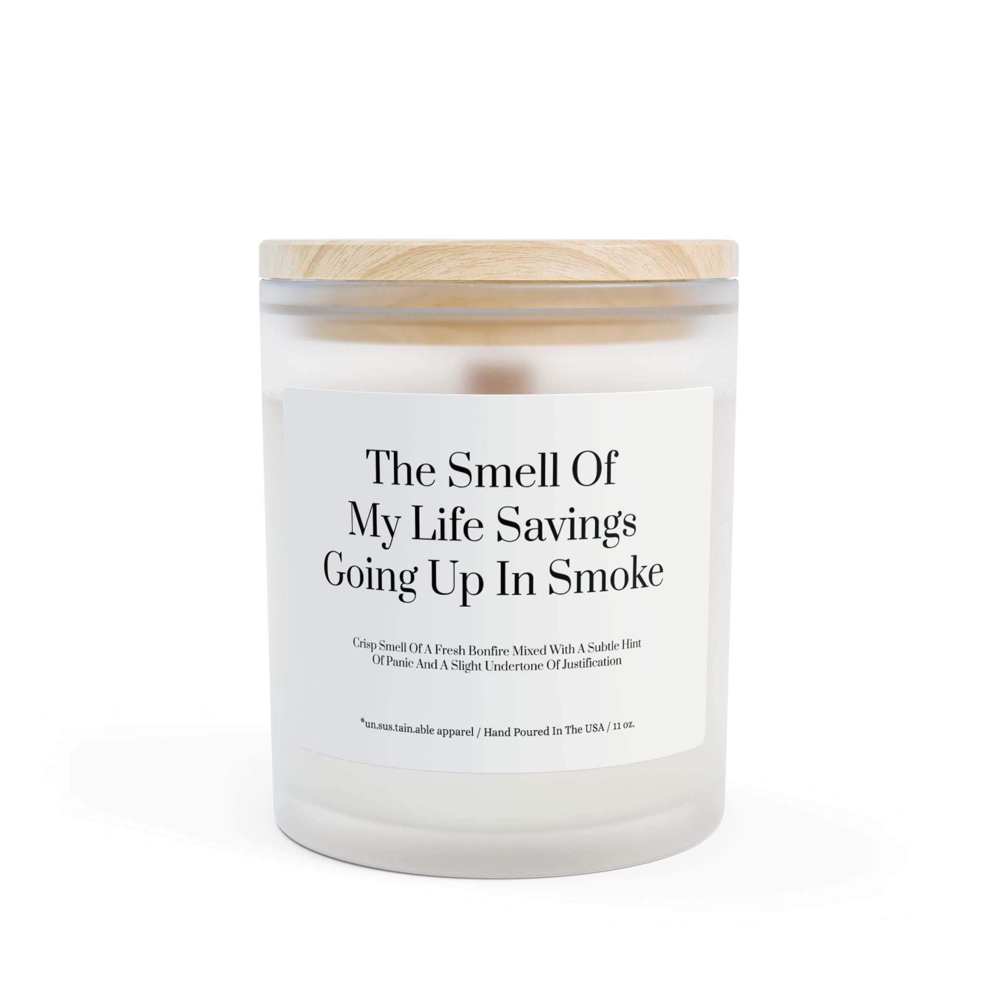 Frosted Glass Candle, 11oz - Life Savings