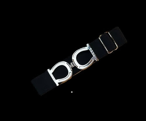 THEO Equestrian Belt - Black with Silver Buckle