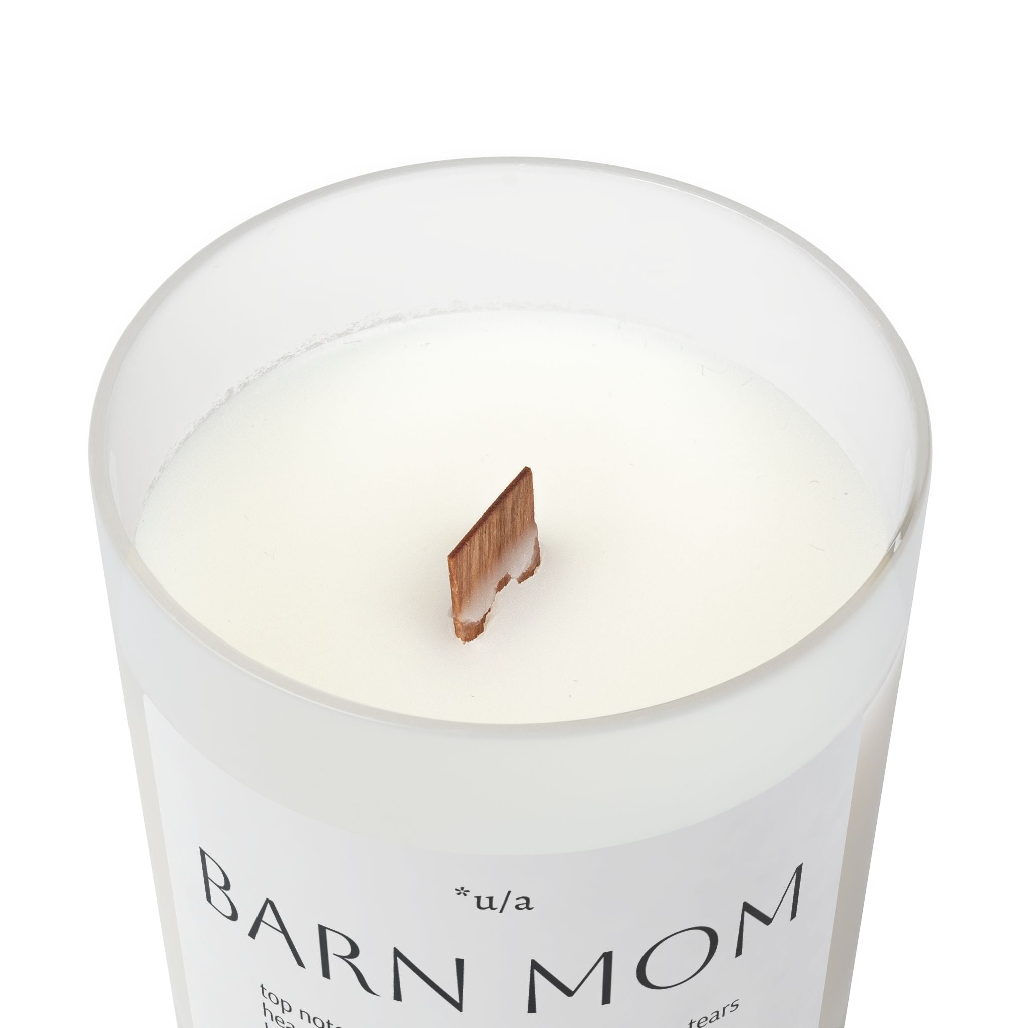 Frosted Glass Candle, 11oz - Barn Mom