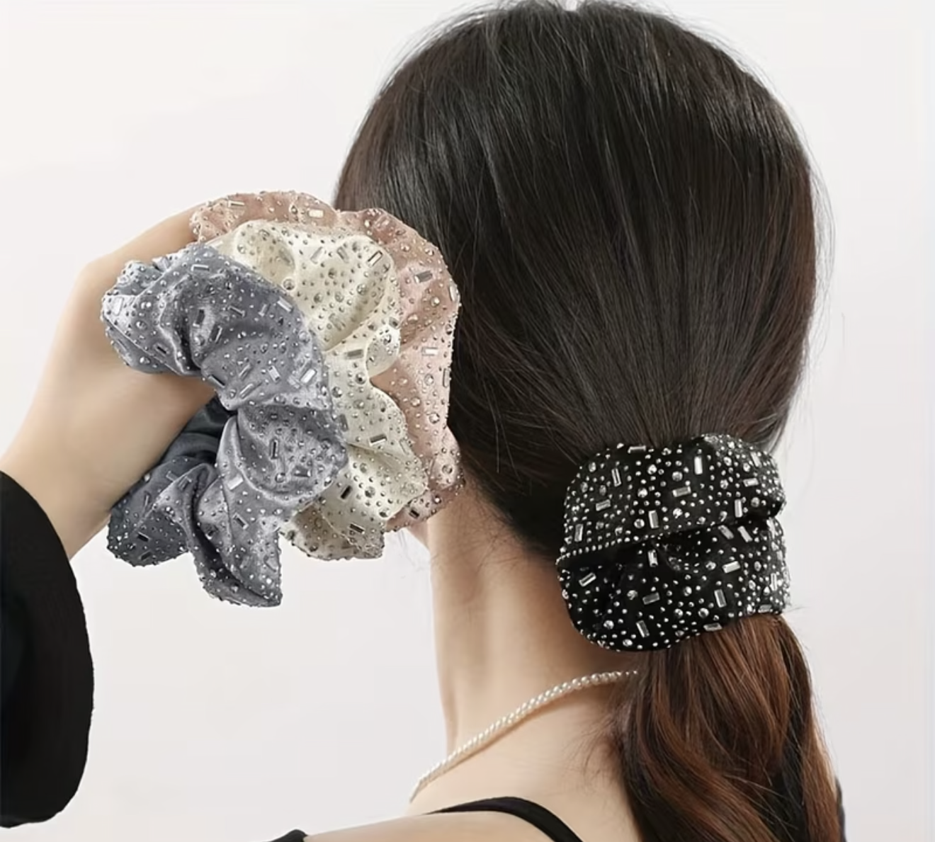 Rhinestone Bun Scrunchy