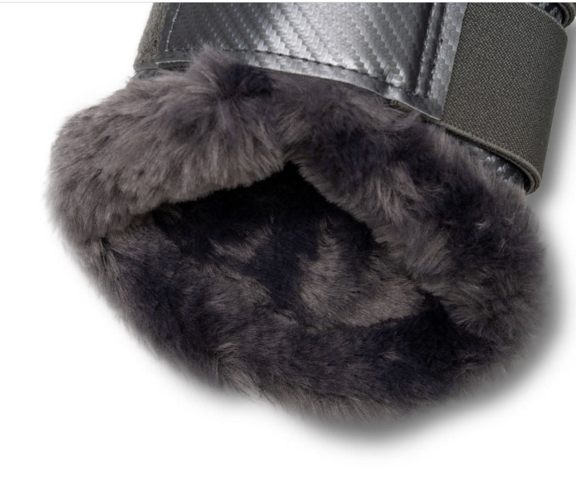 Halter Ego Metallics Collection: Carbon Tech Brushing Boots - Platinum