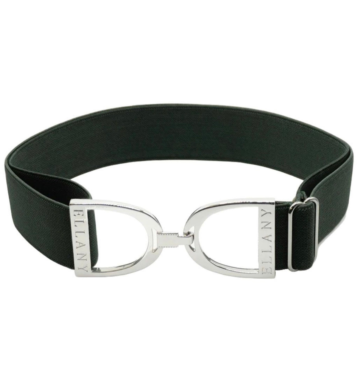 Ellany Hunter Green - 1.5" Silver Stirrup Elastic Belt - Limited Edition
