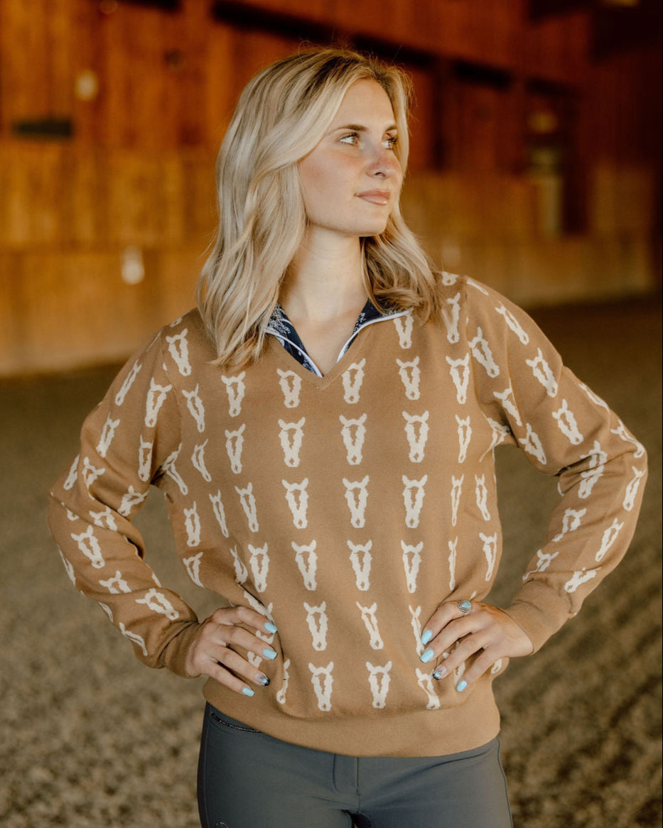 Deinhardt Design Varsity Sweater Cognac/Cream