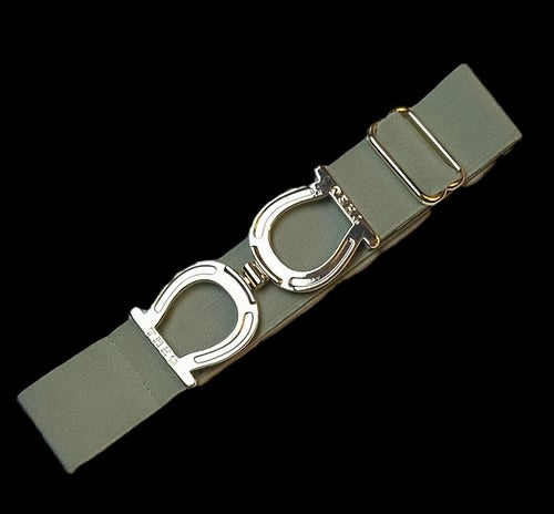 THEO Equestrian Belt - Sage with Gold Buckle