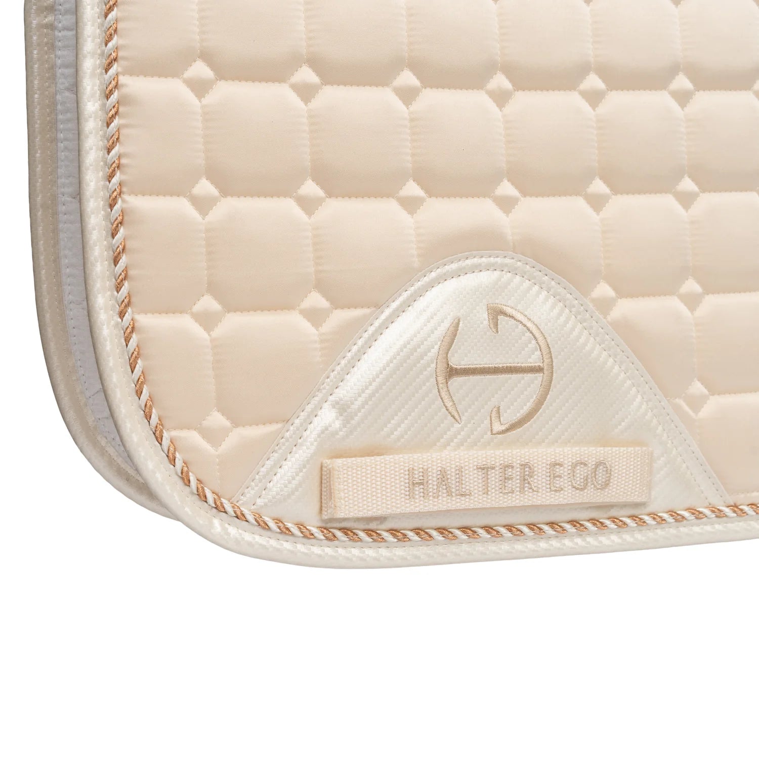 Halter Ego Carbon Tech Satin Classic Dressage Saddle Pad (Full) - Ivory Luxe