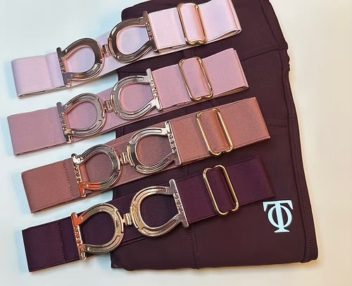 THEO Equestrian Belt - Deep Rose with Rose Gold Buckle