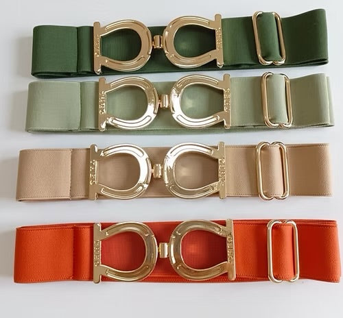 THEO Equestrian Belt - Sage with Gold Buckle