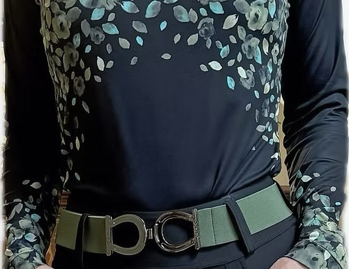 THEO Equestrian Belt - Ivy with Gun Metal Buckle