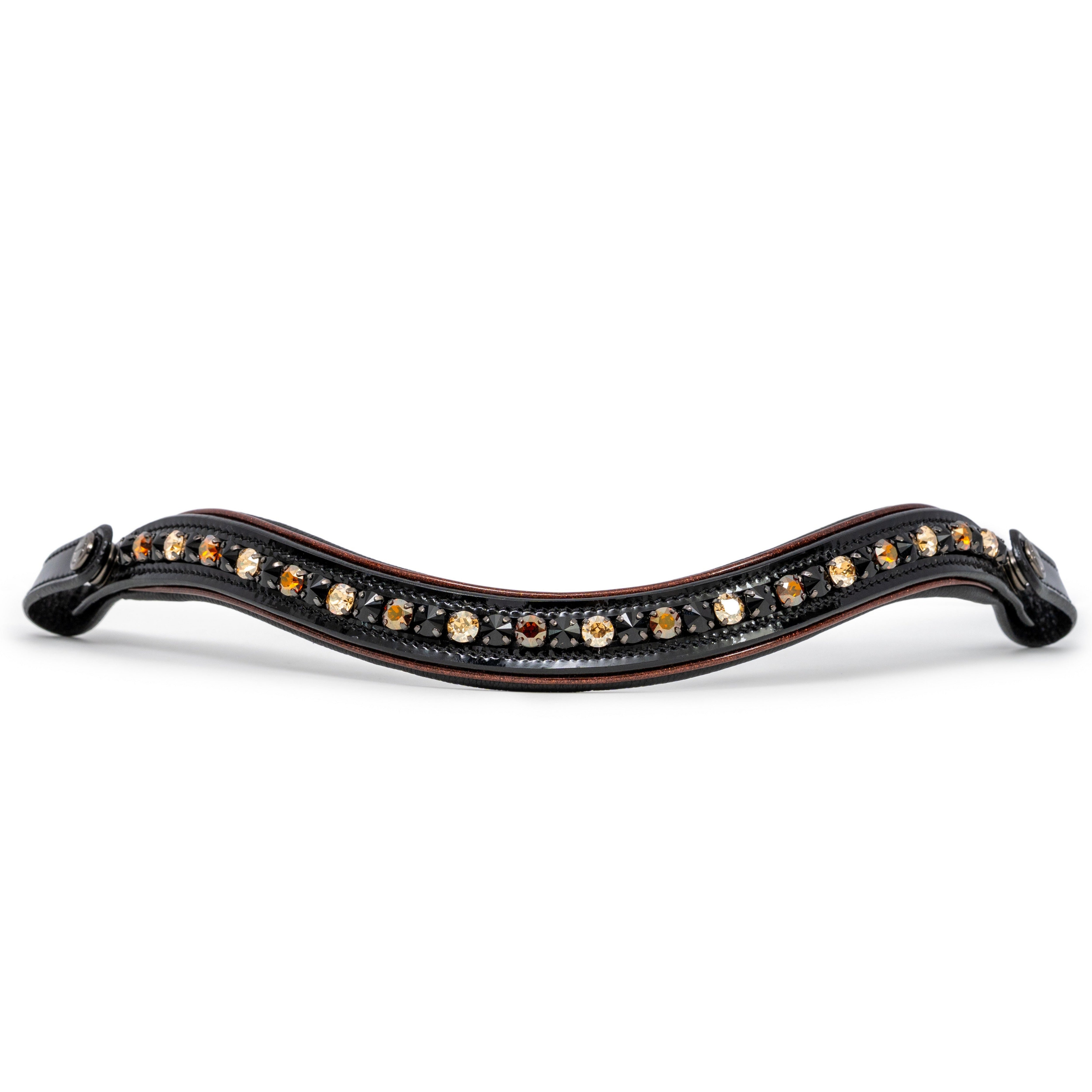 The Aachen Rolled Black Patent Leather Snaffle Bridle