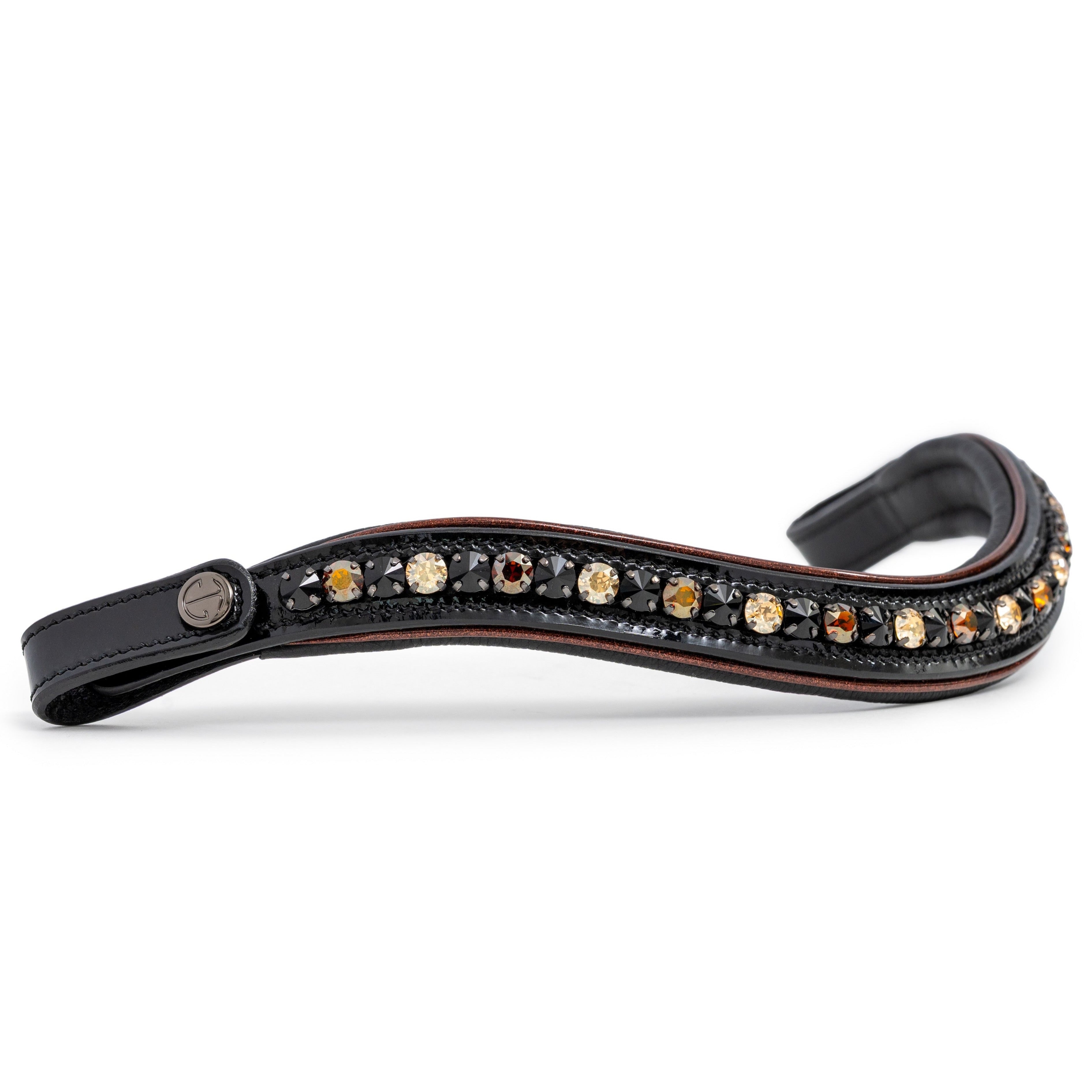 The Aachen Rolled Black Patent Leather Snaffle Bridle