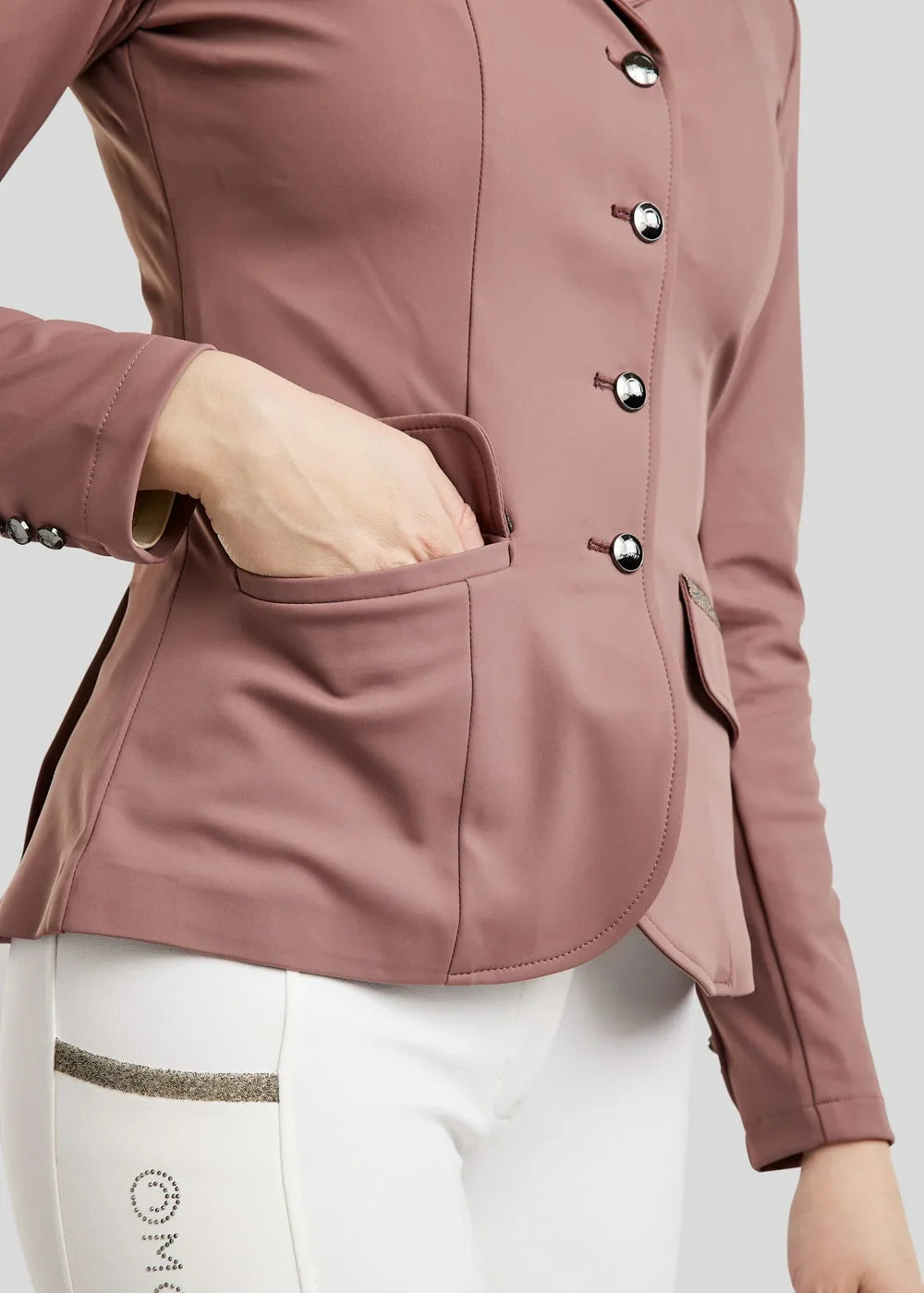 MOGLORIA COMPETITION JACKET W. GUN METAL CAVIAR TAPE - DUSTY ROSE
