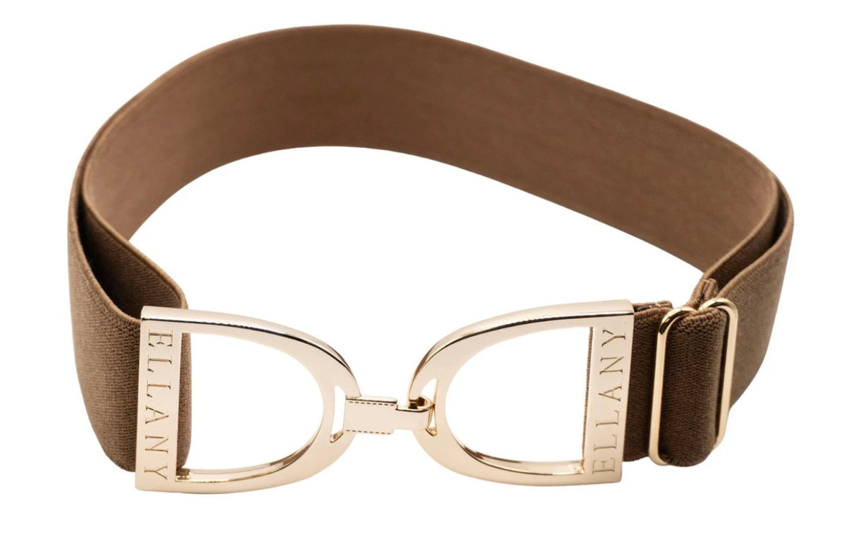 Ellany Toffee - 1.5" Gold Stirrup Elastic Belt