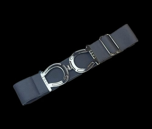 THEO Equestrian Belt - Graphite with Silver Buckle