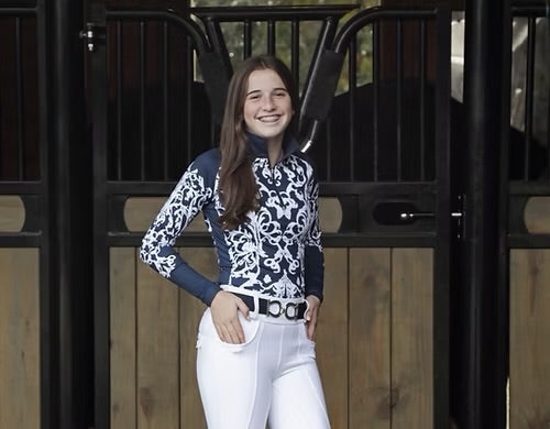 THEO Navy White Filigree Shirt