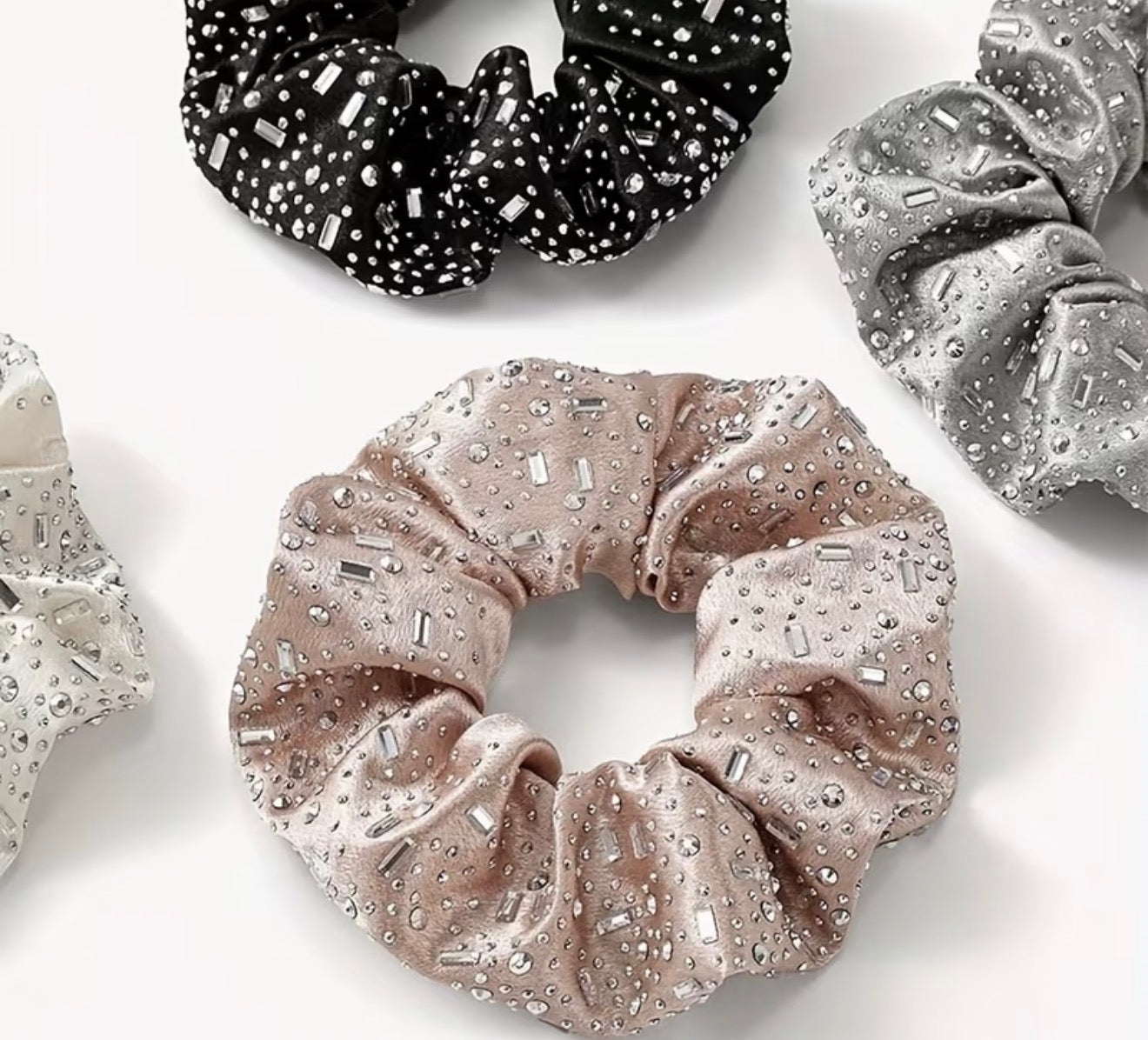 Rhinestone Bun Scrunchy