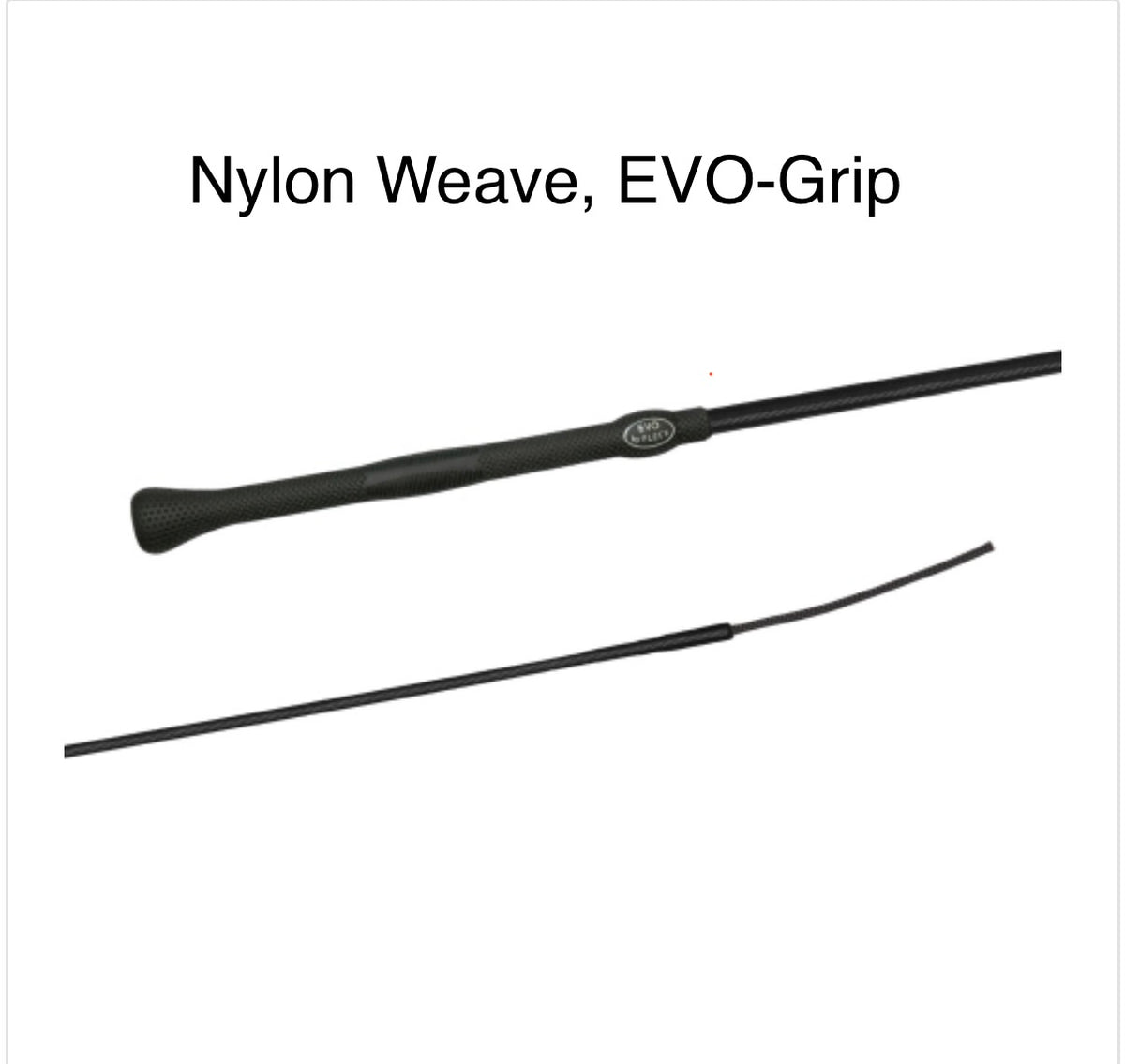 Fleck Nylon Weave EVO Grip Dressage Whip - Black