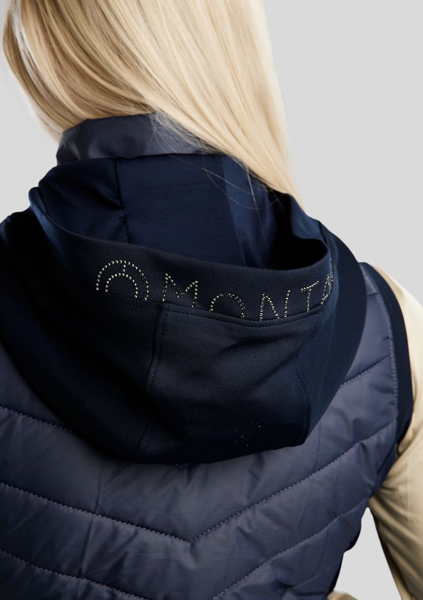 Montar Hybrid Bodywarmer w/detachable Hood, gunmetal crystals