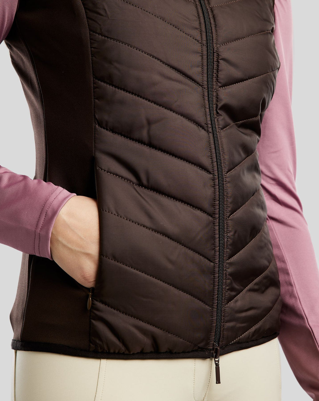 Montar Hybrid Bodywarmer w/detachable Hood, gunmetal crystals