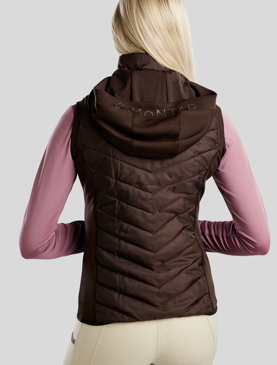 Montar Hybrid Bodywarmer w/detachable Hood, gunmetal crystals