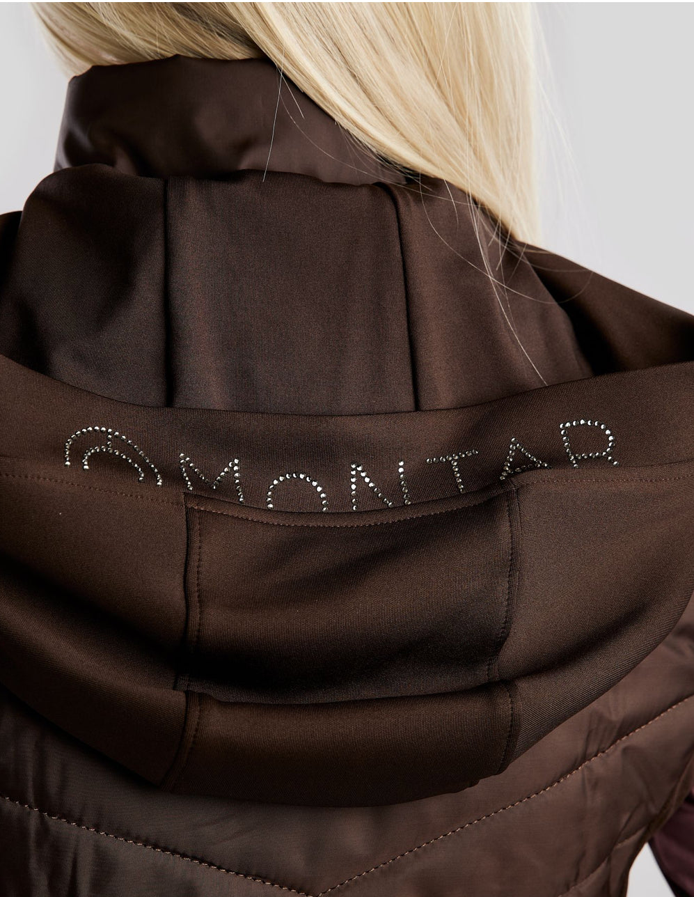 Montar Hybrid Bodywarmer w/detachable Hood, gunmetal crystals