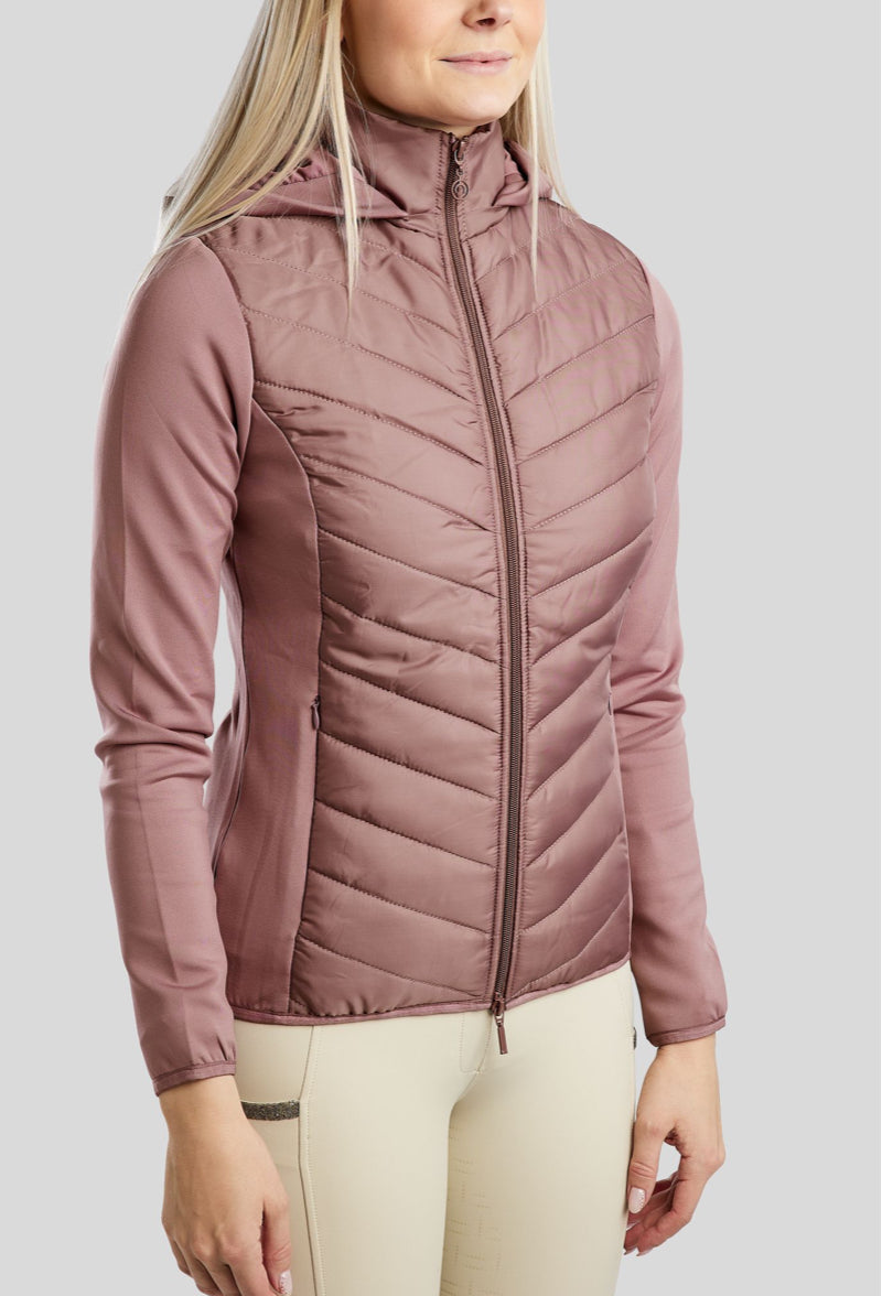 Montar Hybrid Jacket w/ Detachable Hood gunmetal crystals - Dusty Rose