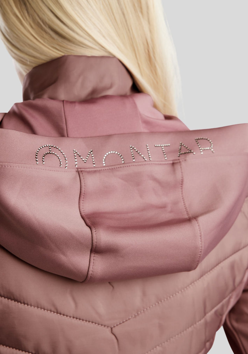 Montar Hybrid Jacket w/ Detachable Hood gunmetal crystals - Dusty Rose