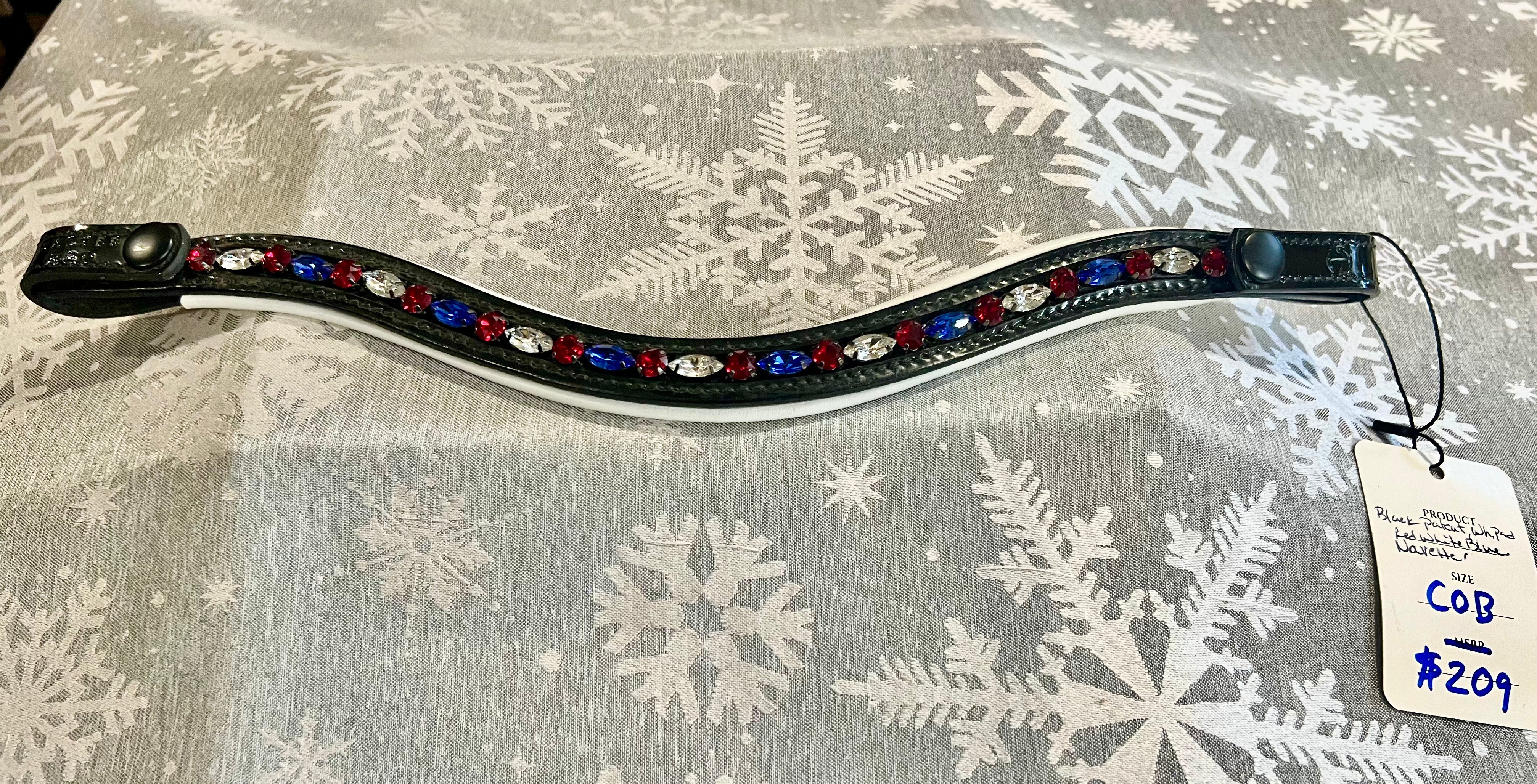 Halter Ego Nanette Red/White/Blue Browband , White Padding - Cob