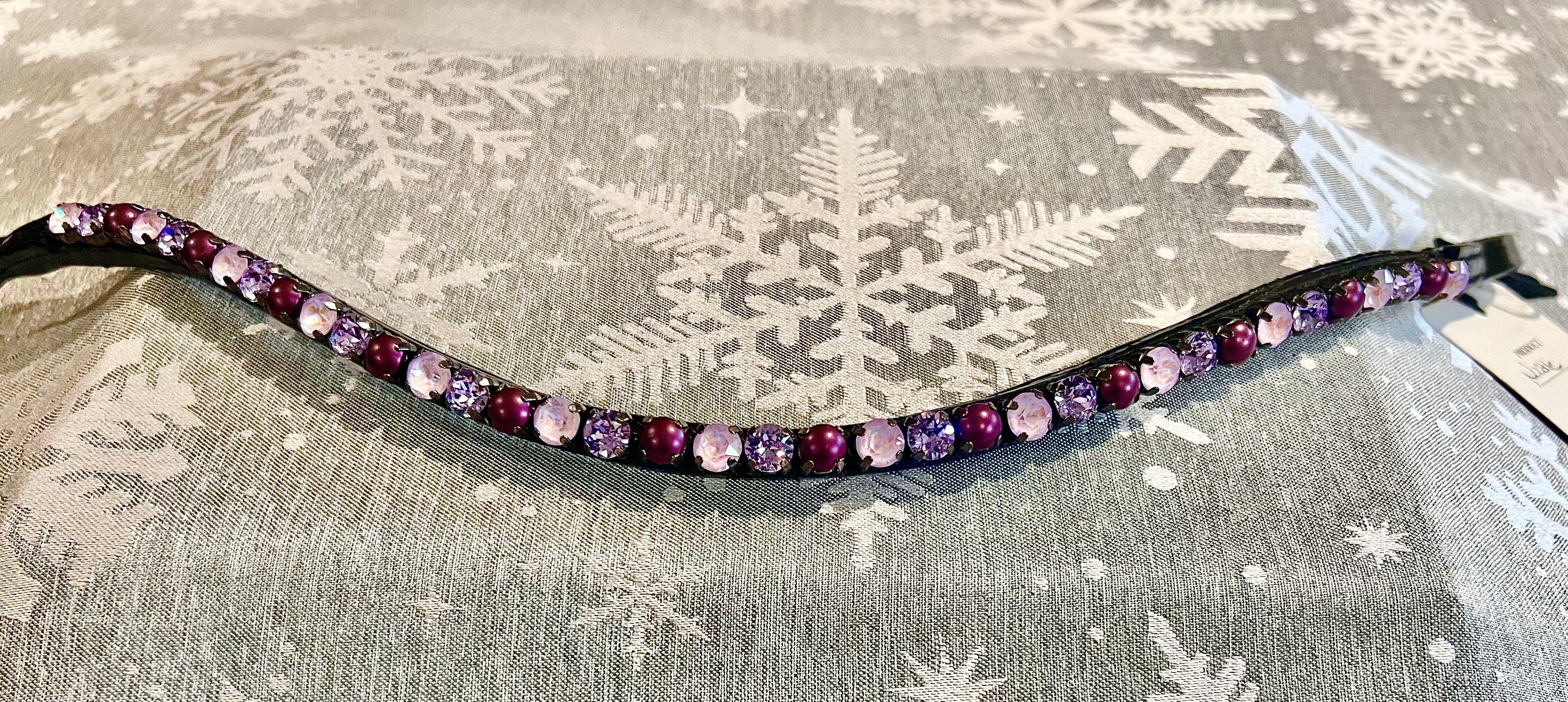 Halter Ego Noodle Slimline Black Patent Browband - Full Size