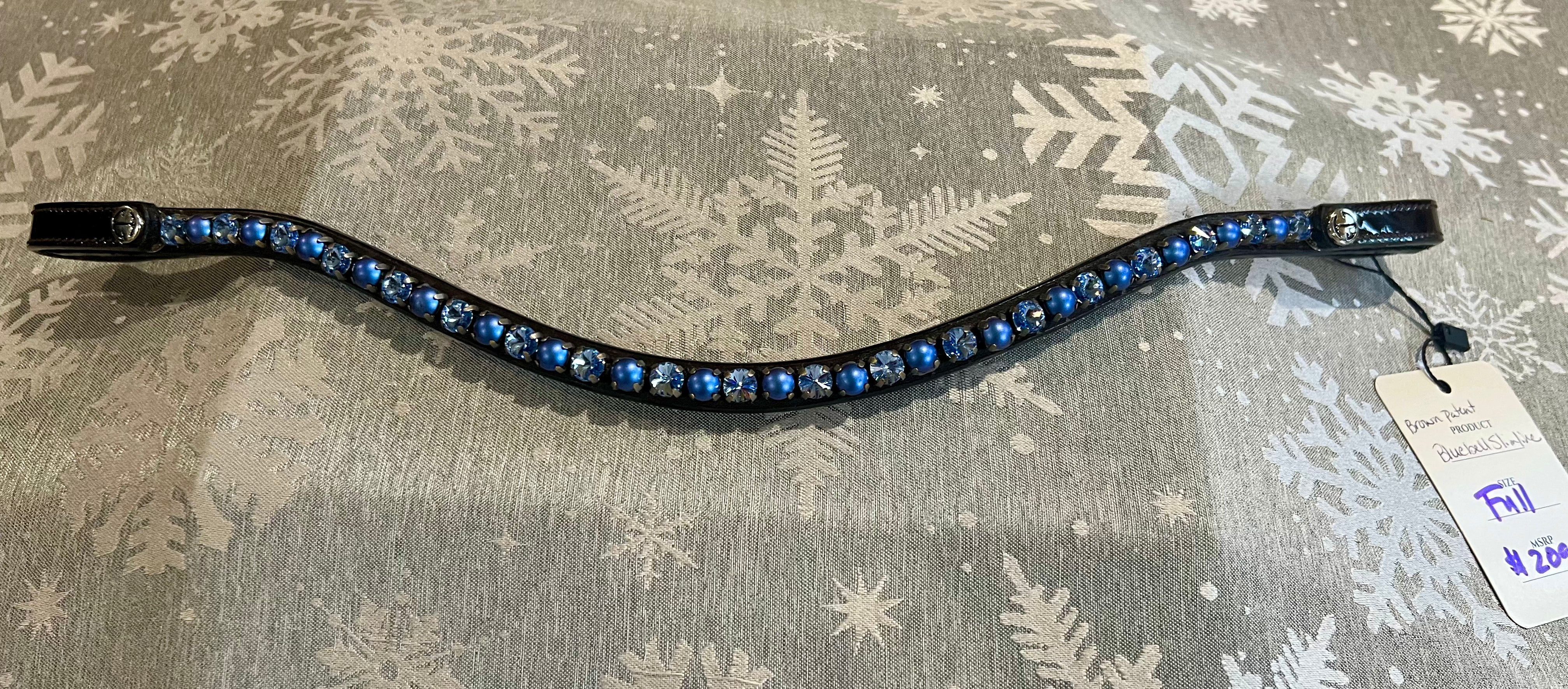 Halter Ego Bluebell Slimline Brown Patent Browband - Full Size