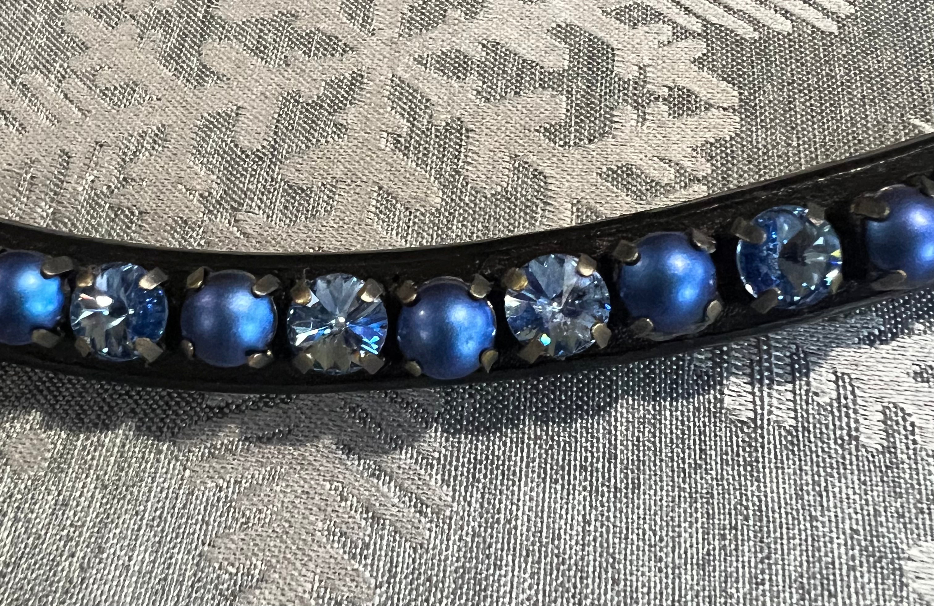 Halter Ego Bluebell Slimline Brown Patent Browband - Full Size