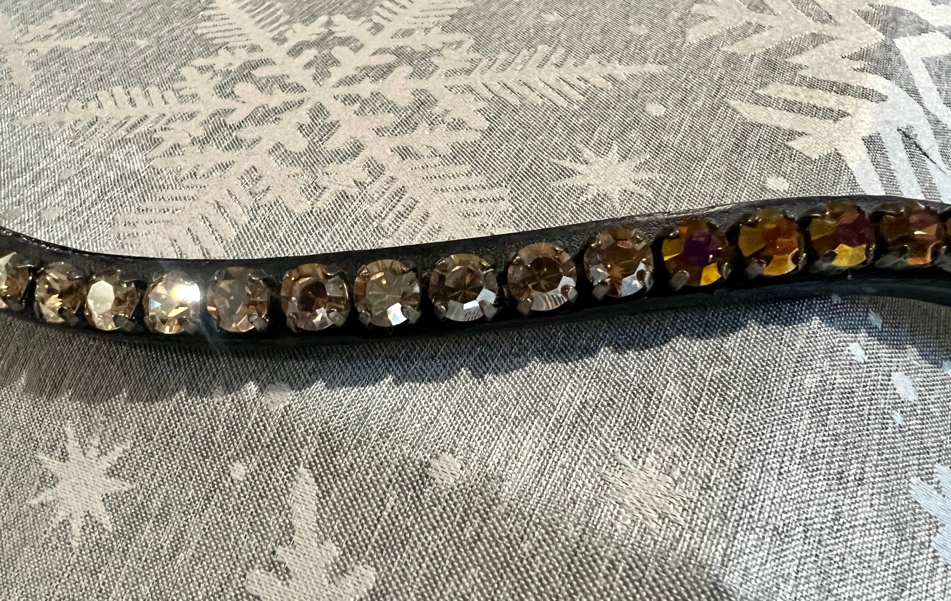 Halter Ego Slimline Valencia Black Leather Browband - Full Size