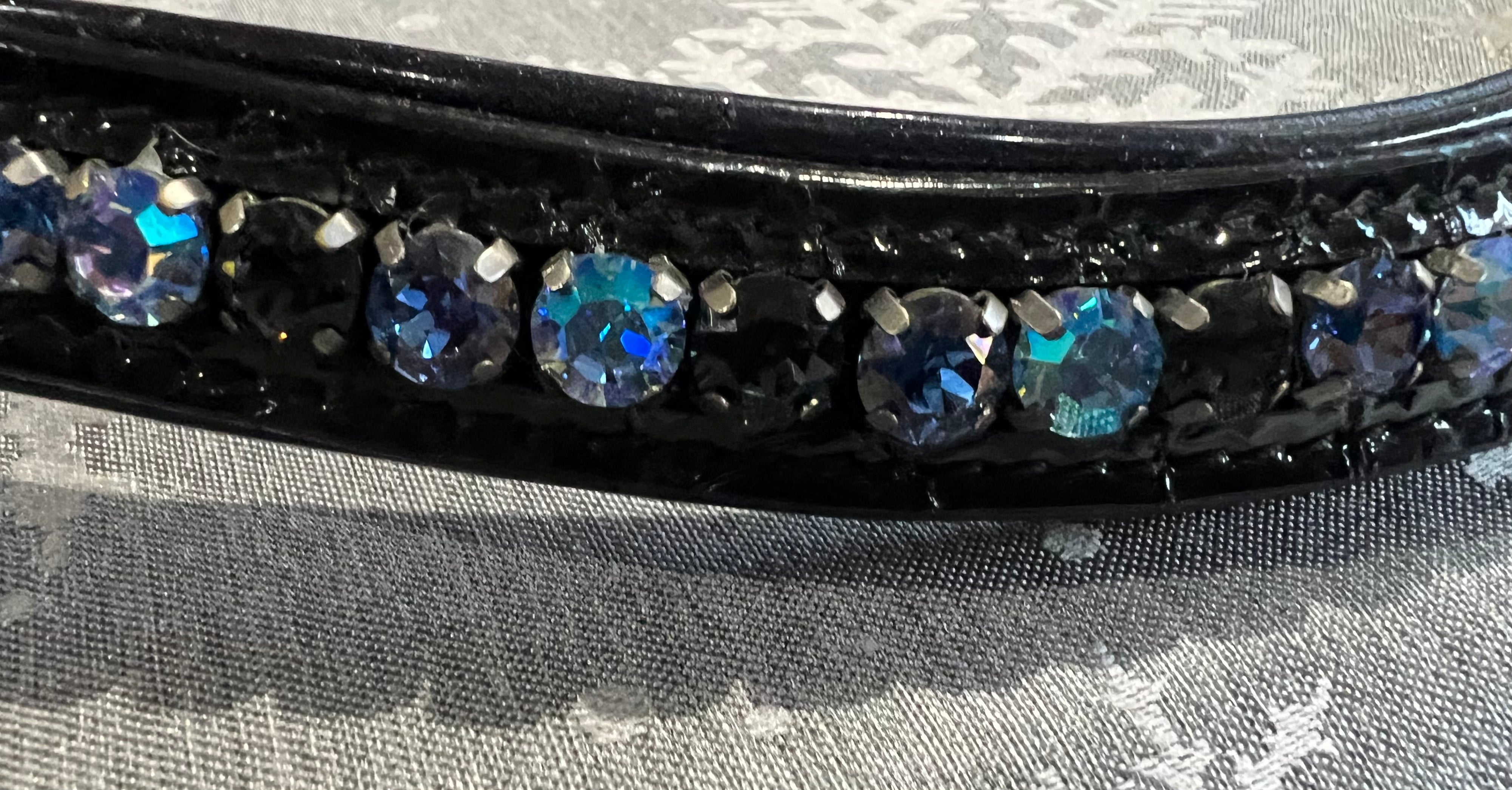 Halter Ego Light Sapphire & Montana Black Patent Croc Browband - Full Size