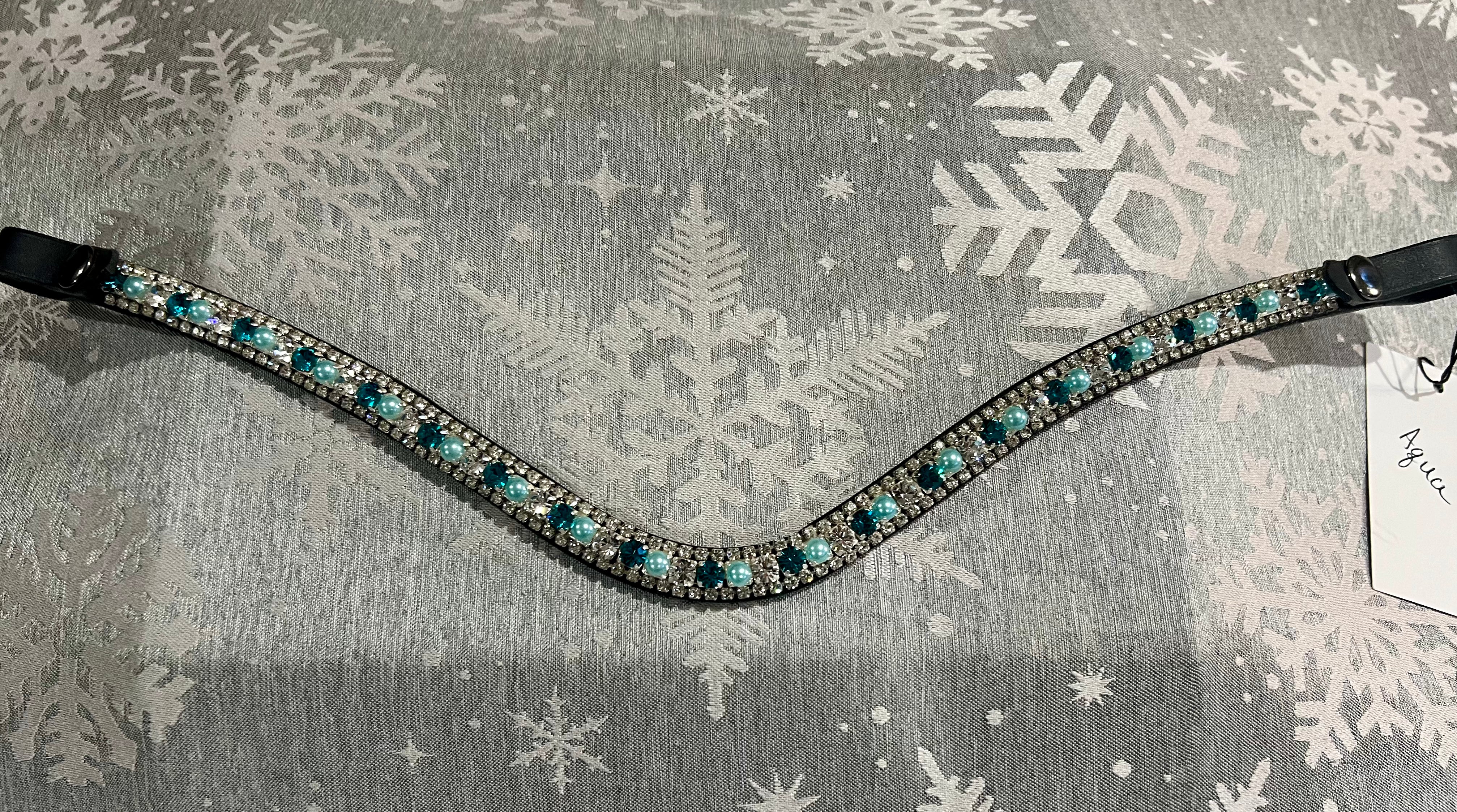 Turquoise and Aqua Crystal Browband - Full