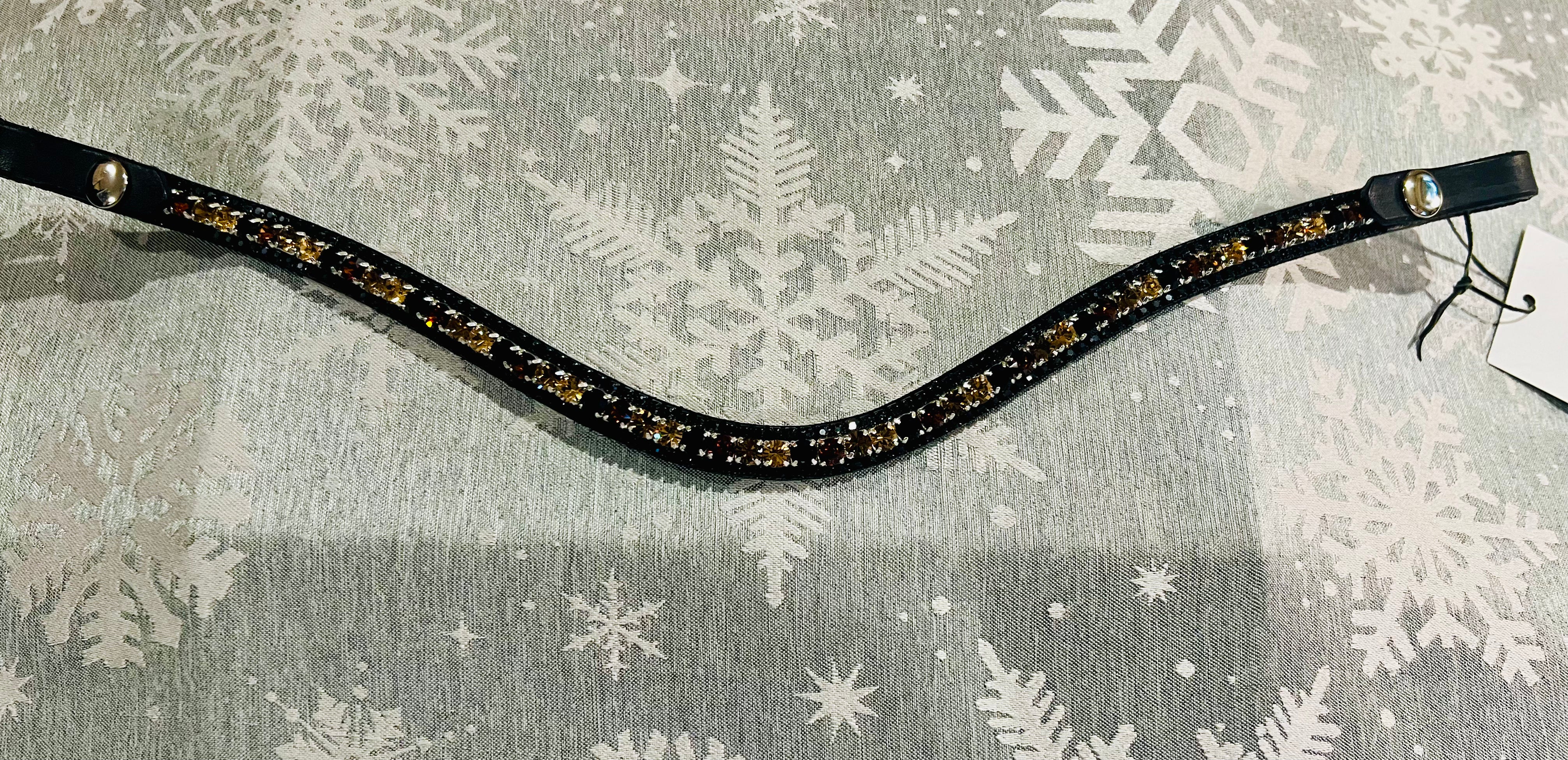 Brown & Amber Crystal Browband - Full
