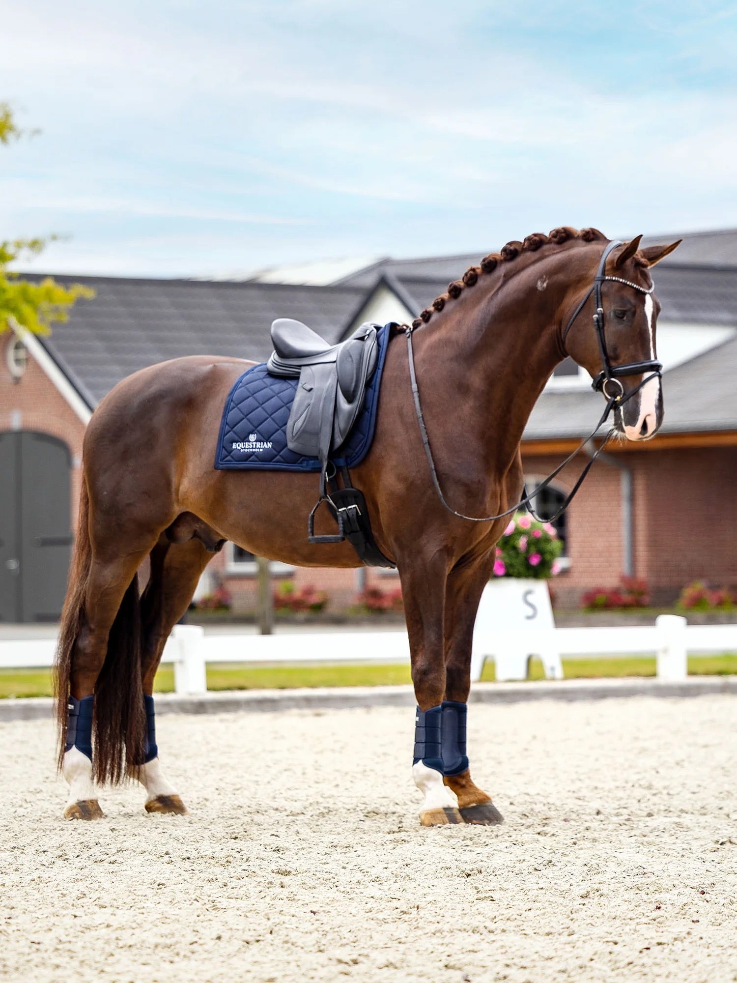 Equestrian Stockholm Line Pad - Midnight Blue