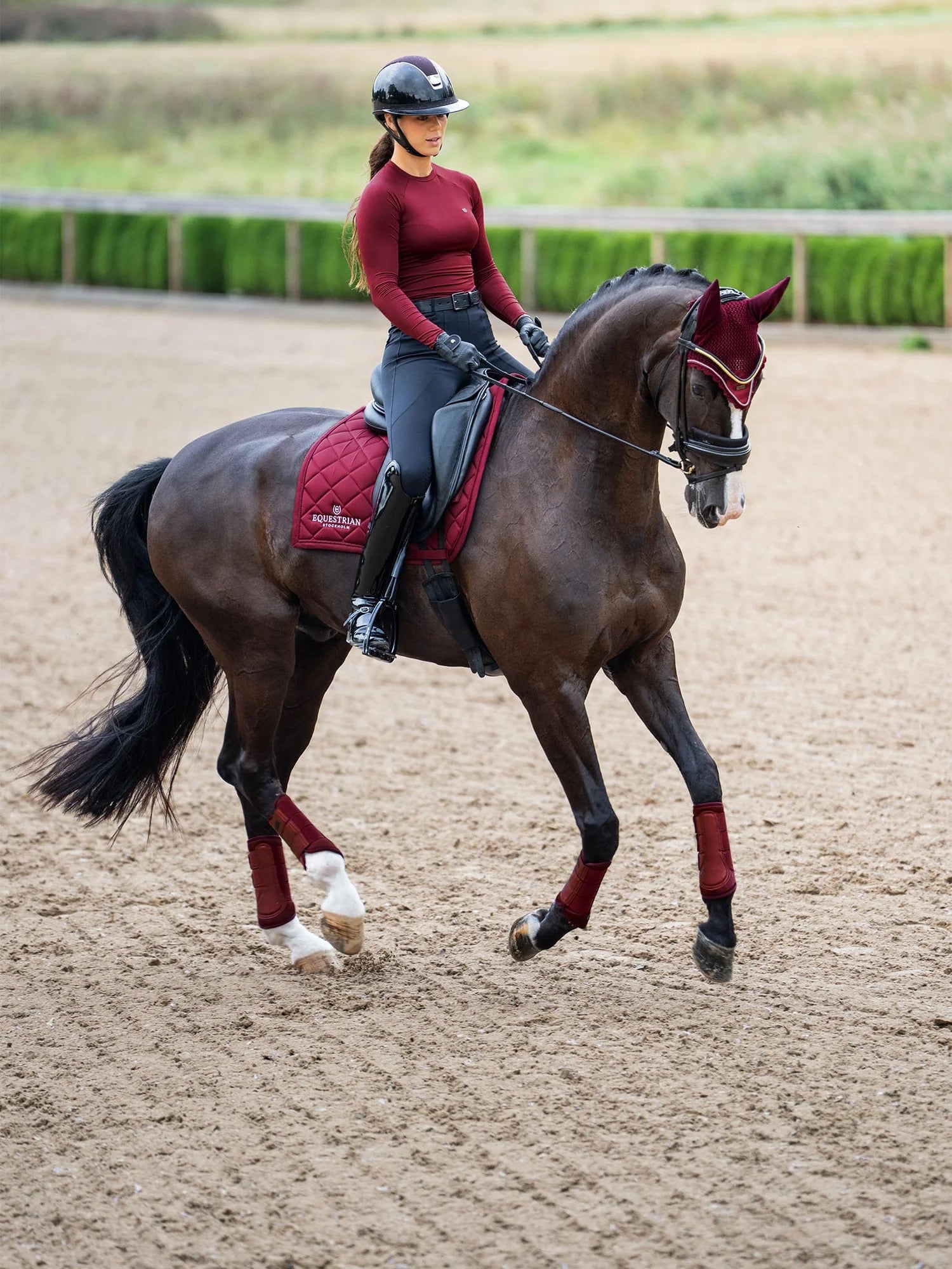 Equestrian Stockholm Line Pad - Bordeaux