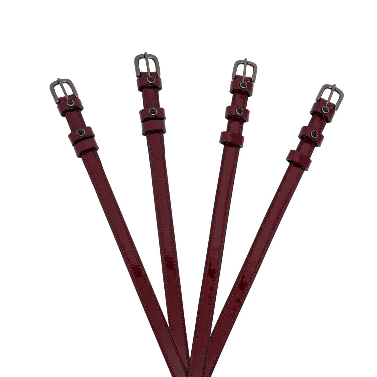 Halter Ego Hayworth Burgundy Patent Leather Spur Straps