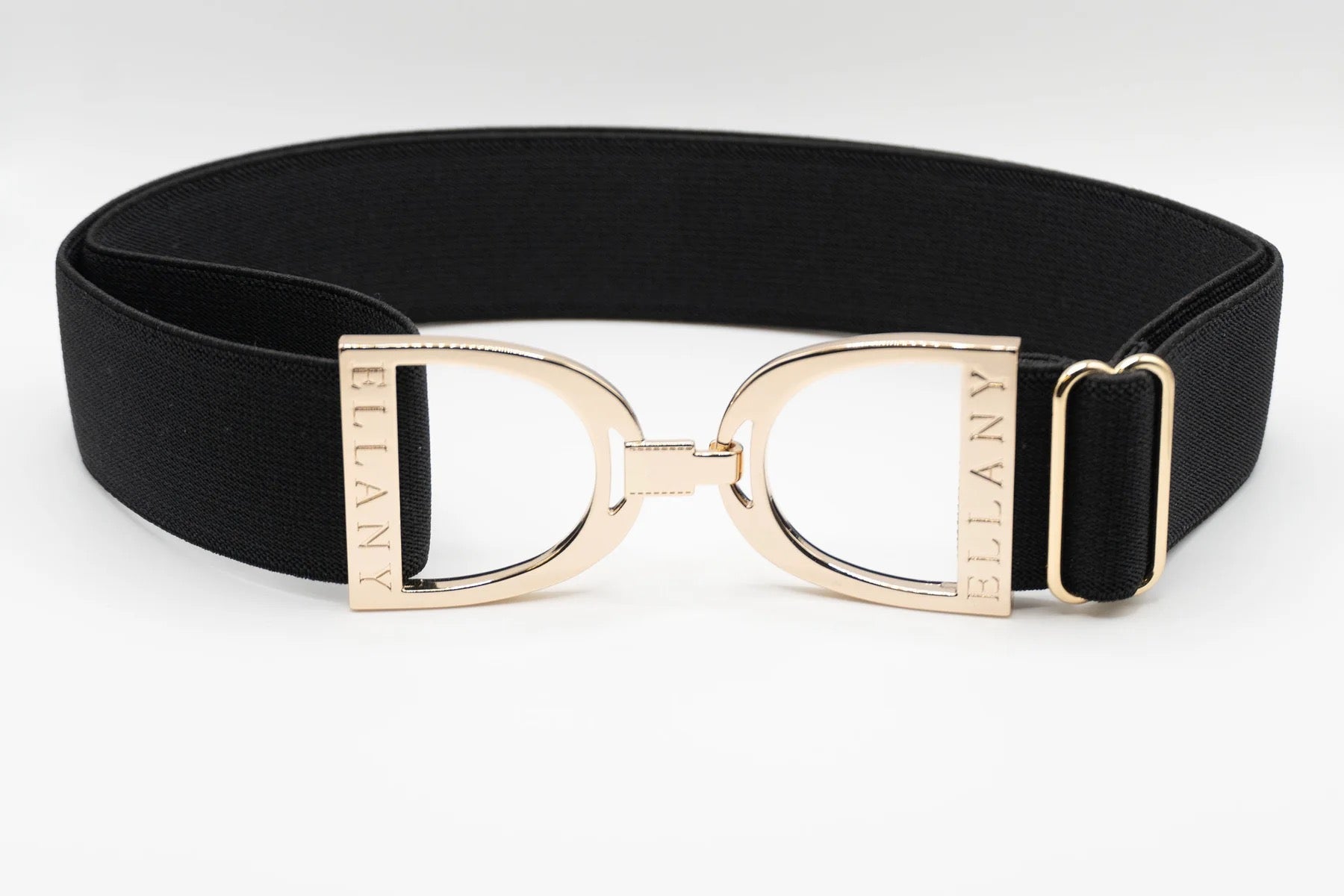 Ellany Black 1.5" Gold Stirrup Belt