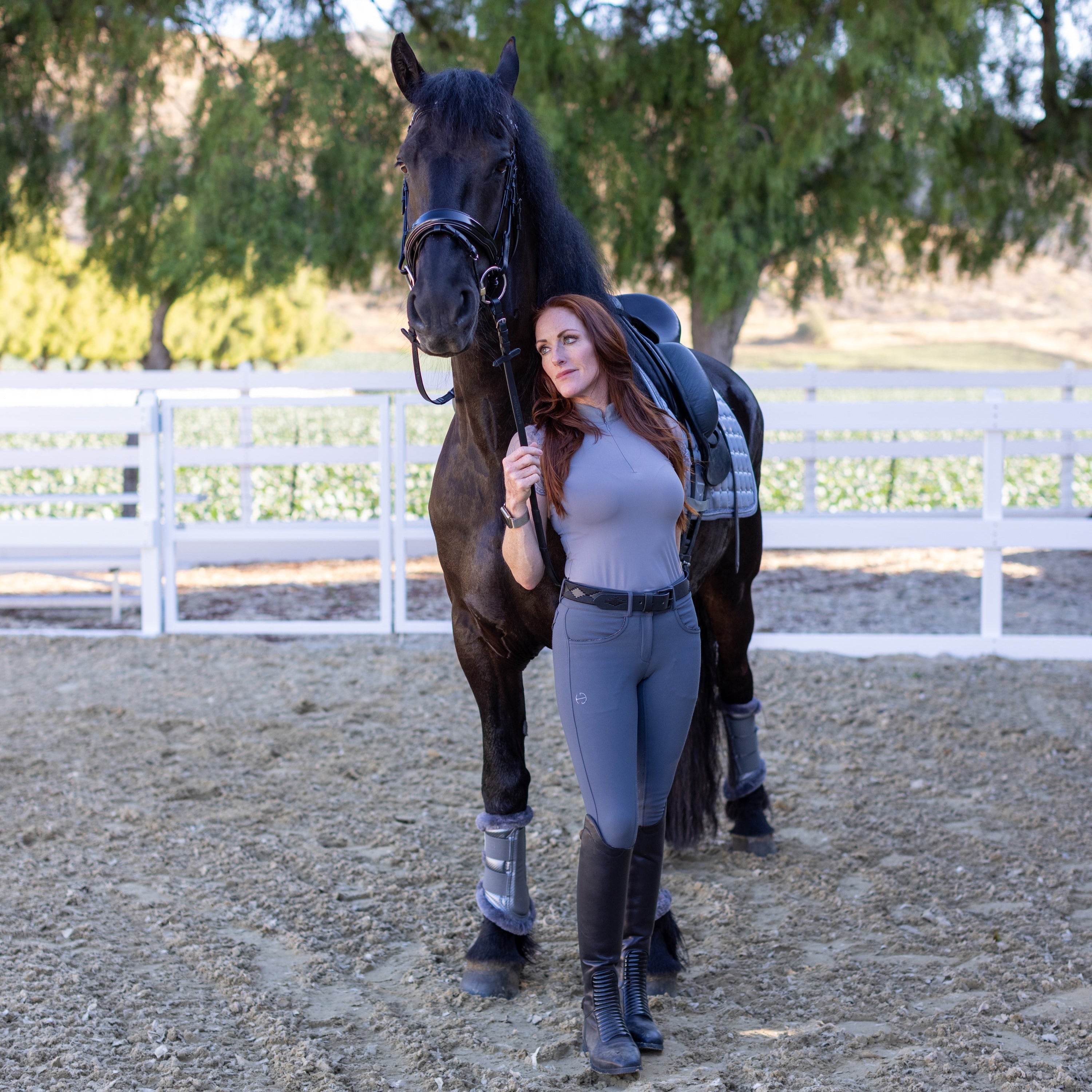 Evolution Full Seat Breeches - Jet Set Gray & Anthracite