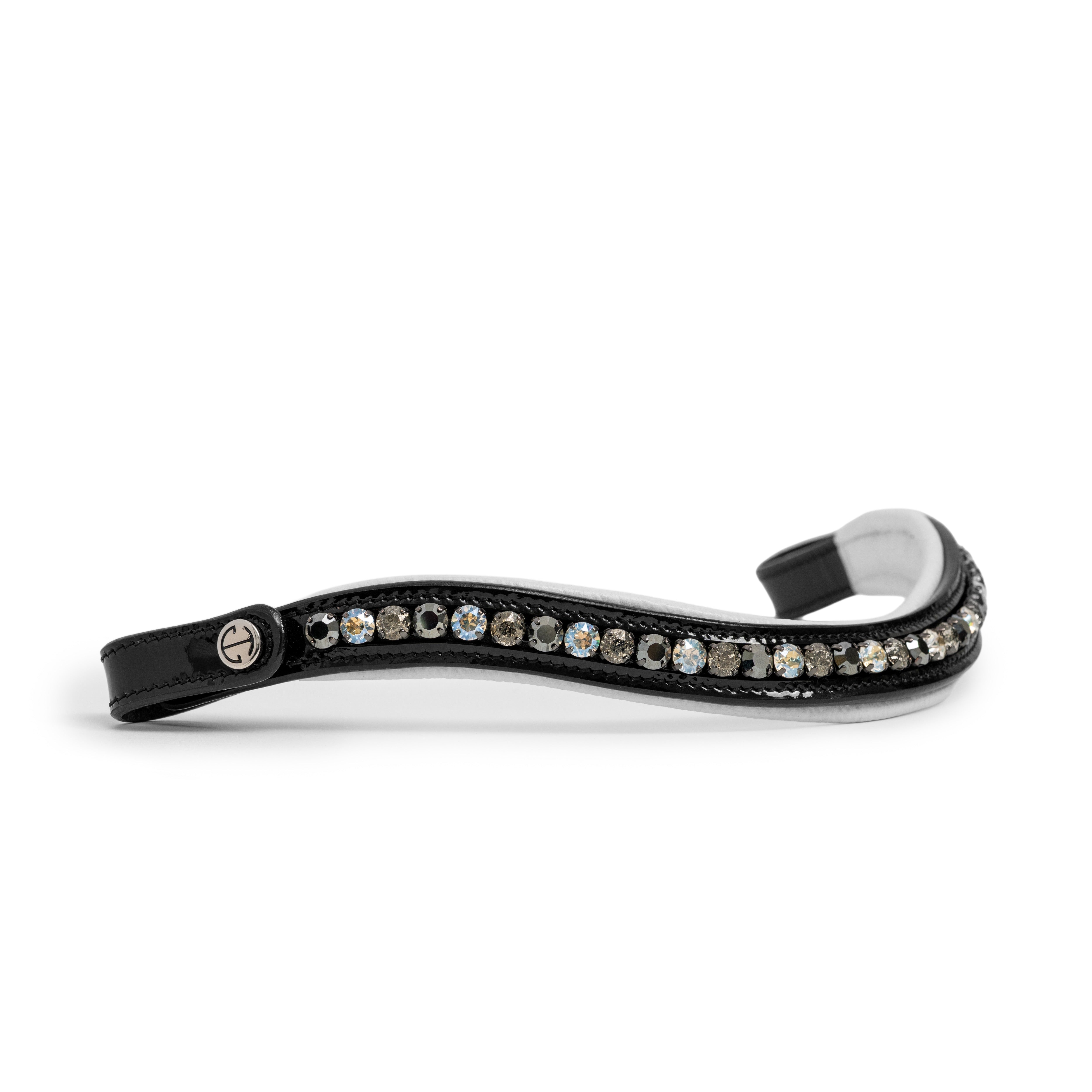 ❄️ Mont Blanc Black Patent Double Bridle With White Padding