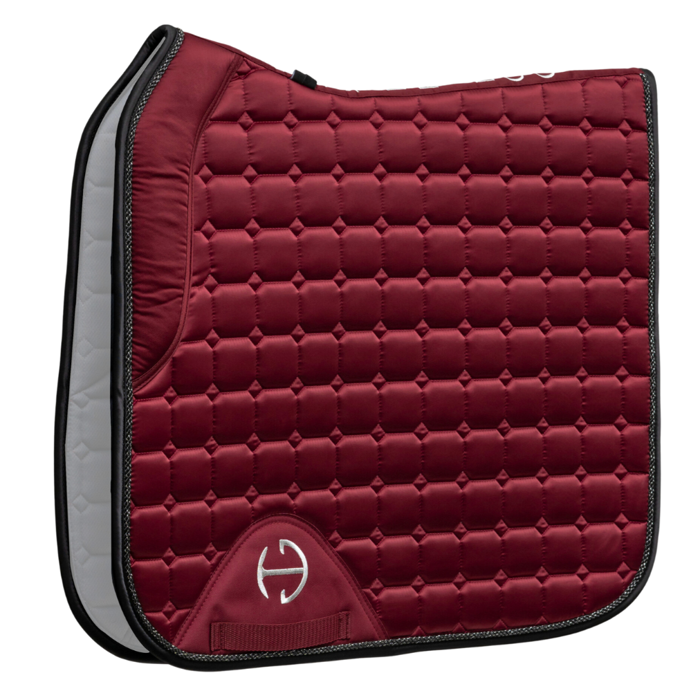 Satin Classic Dressage Saddle Pad (Full) - Crimson Rose