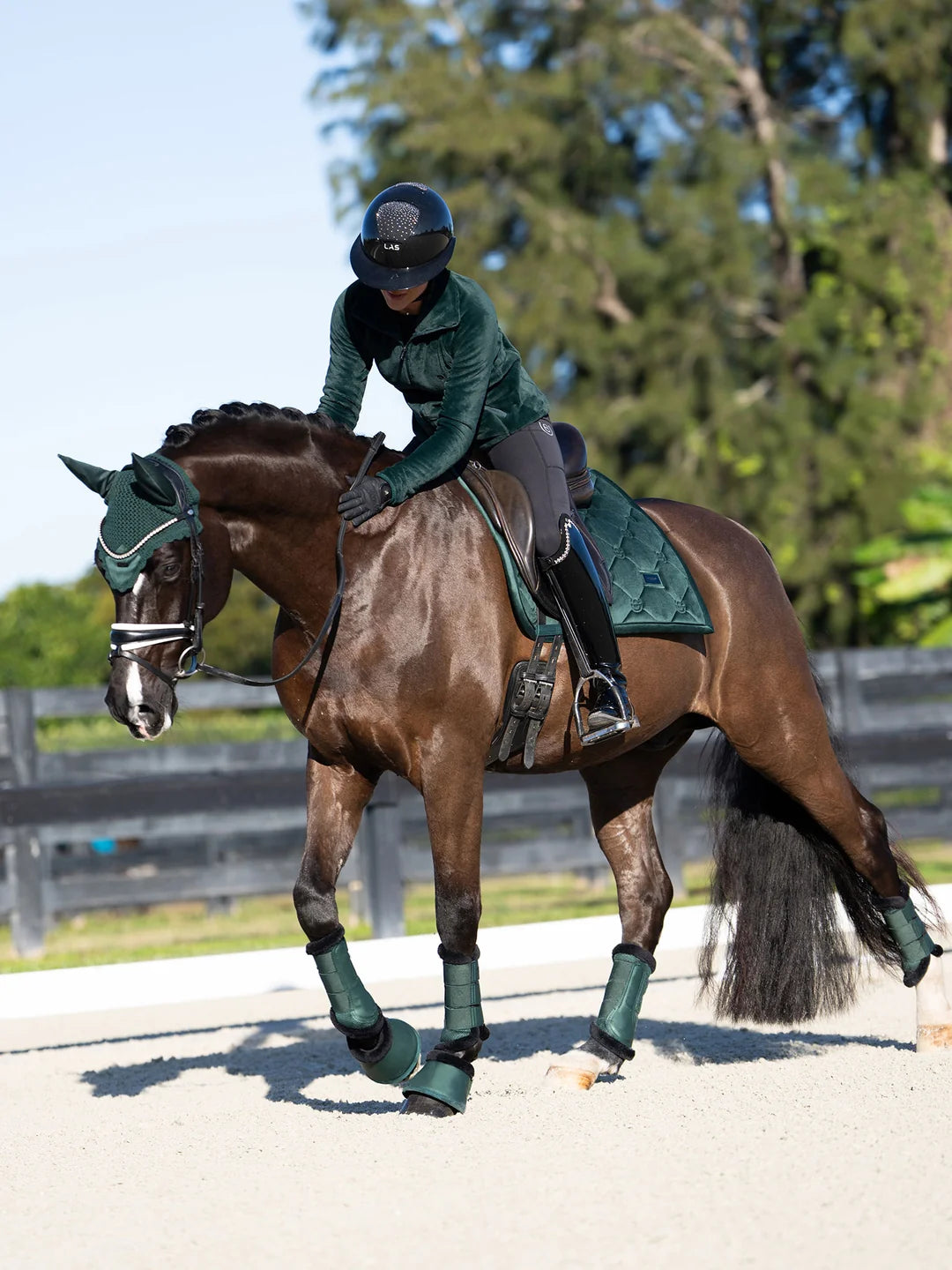 Equestrian Stockholm Velvet Pad - Sycamore Green
