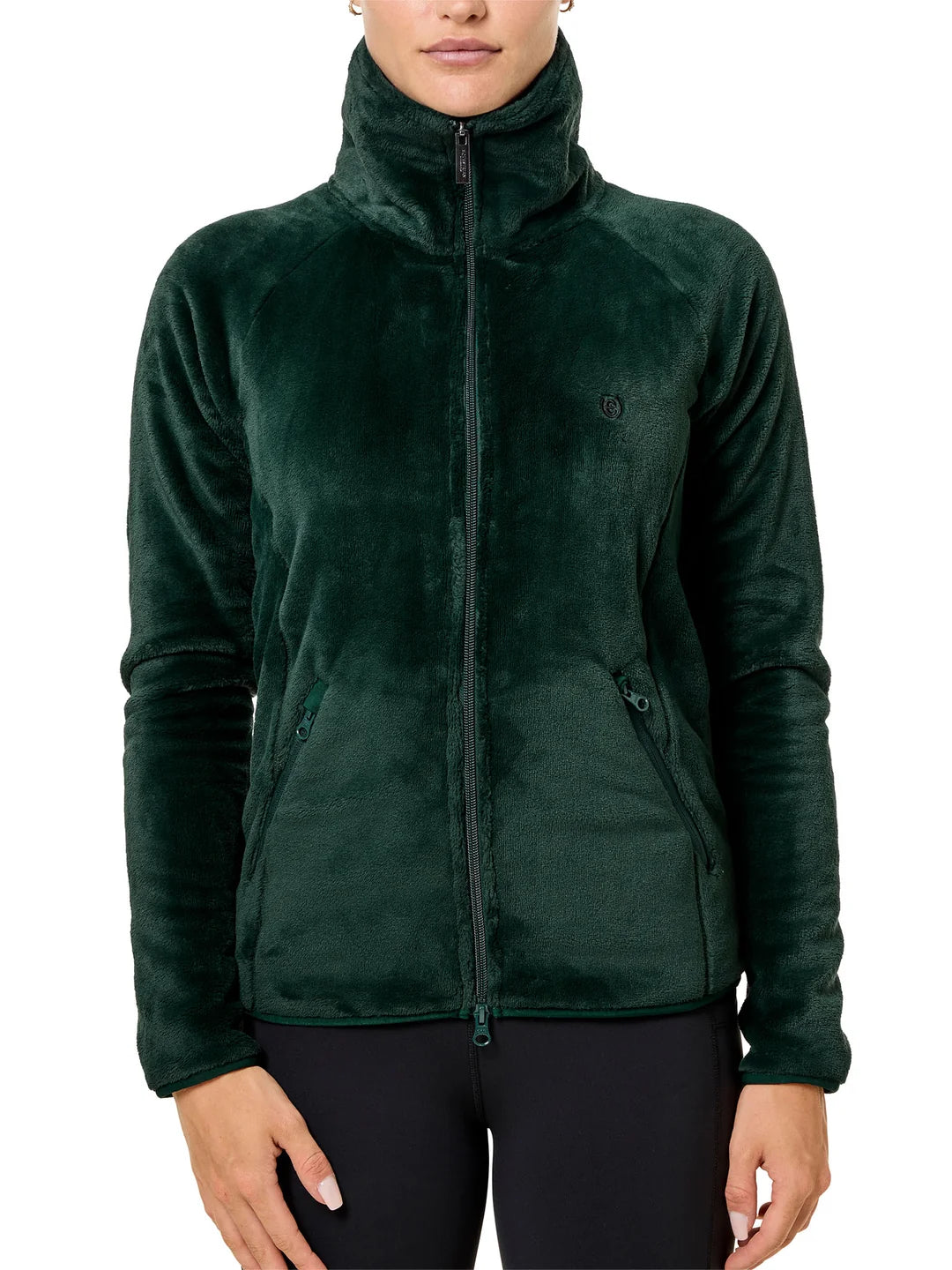 Equestrian Stockholm Velvet Fleece Jacket - Sycamore Green