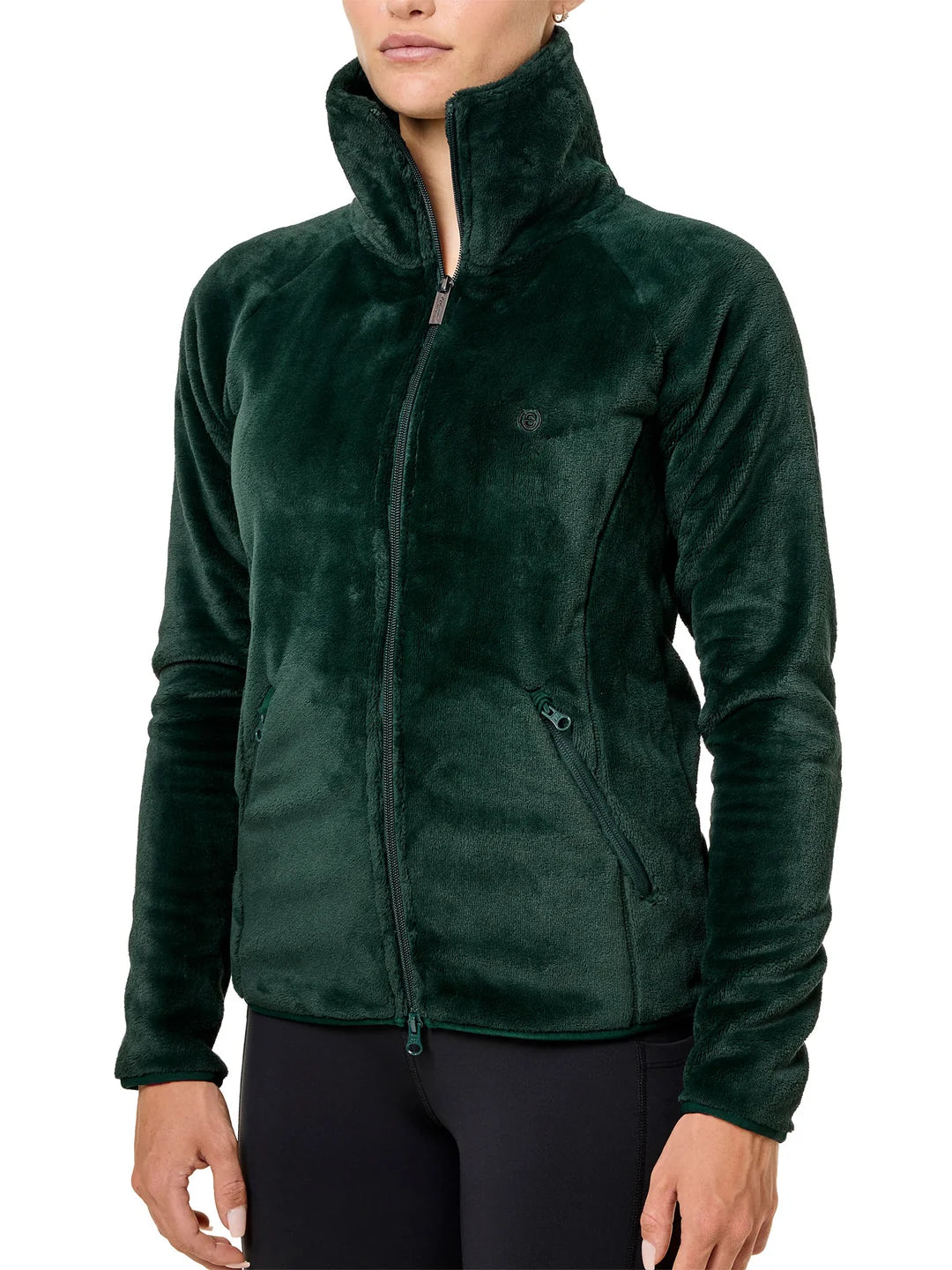 Equestrian Stockholm Velvet Fleece Jacket - Sycamore Green
