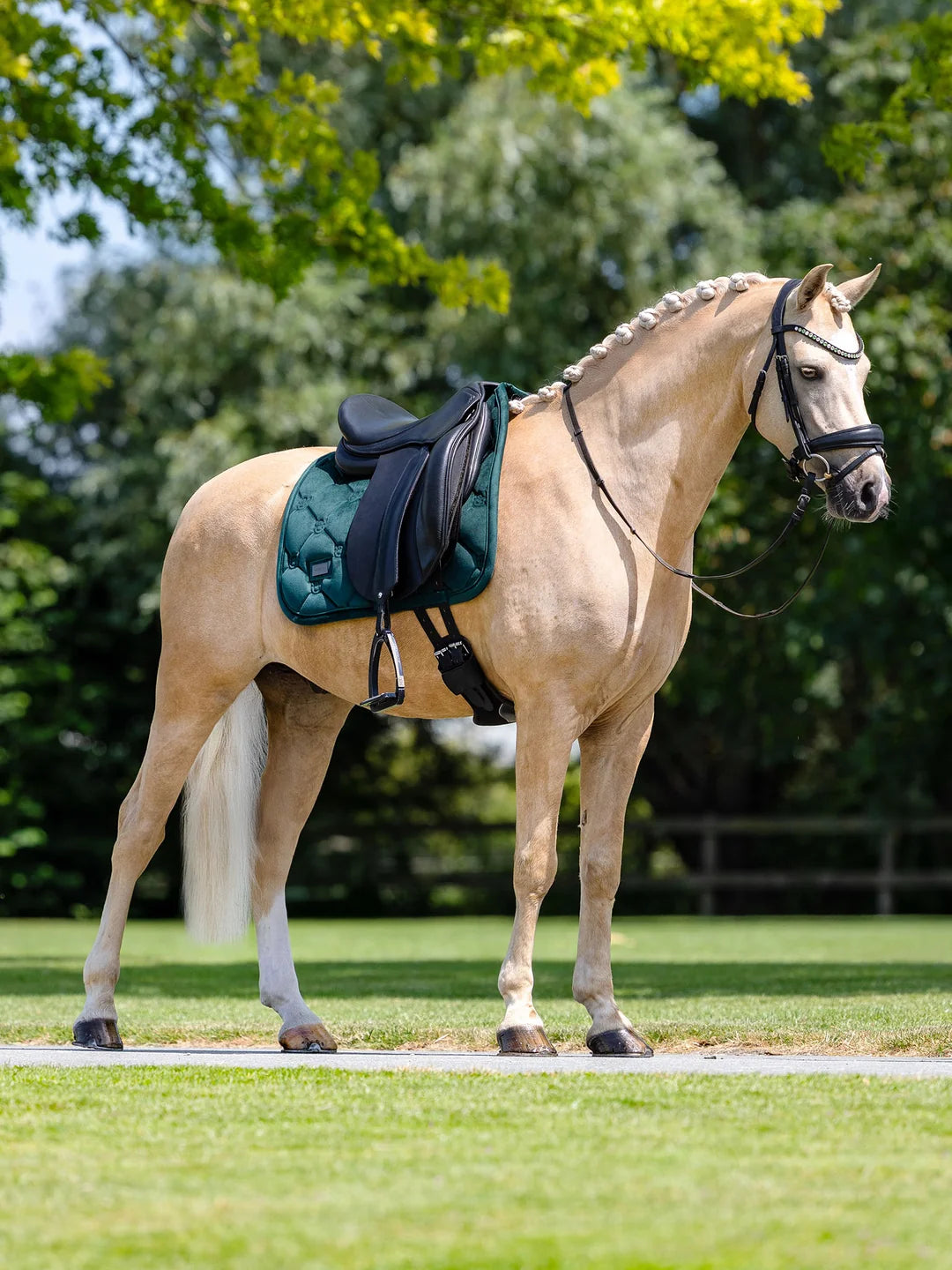 Equestrian Stockholm Velvet Pad - Sycamore Green