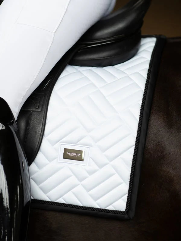 Equestrian Stockholm Modern White Black Edition Saddle Pad - Full Size