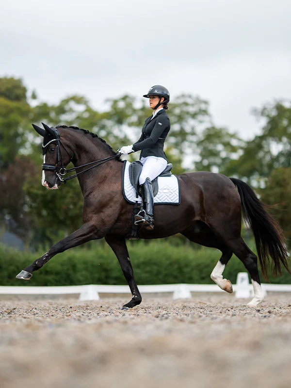 Equestrian Stockholm Modern White Black Edition Saddle Pad - Full Size