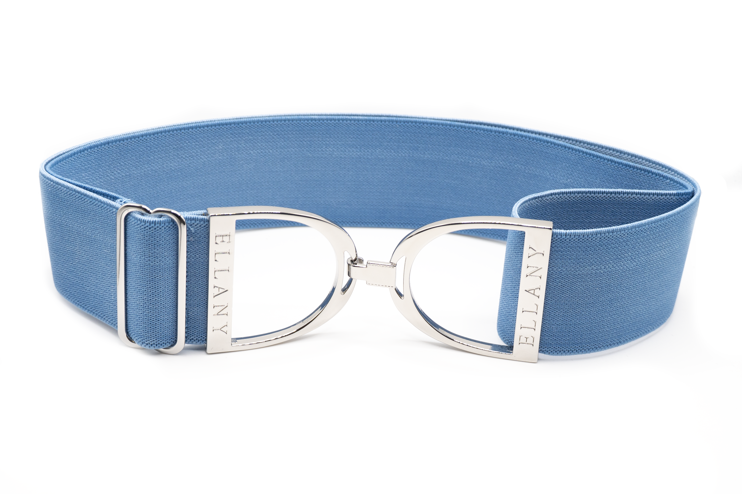 Cornflower - 2" Silver Stirrup Elastic Belt