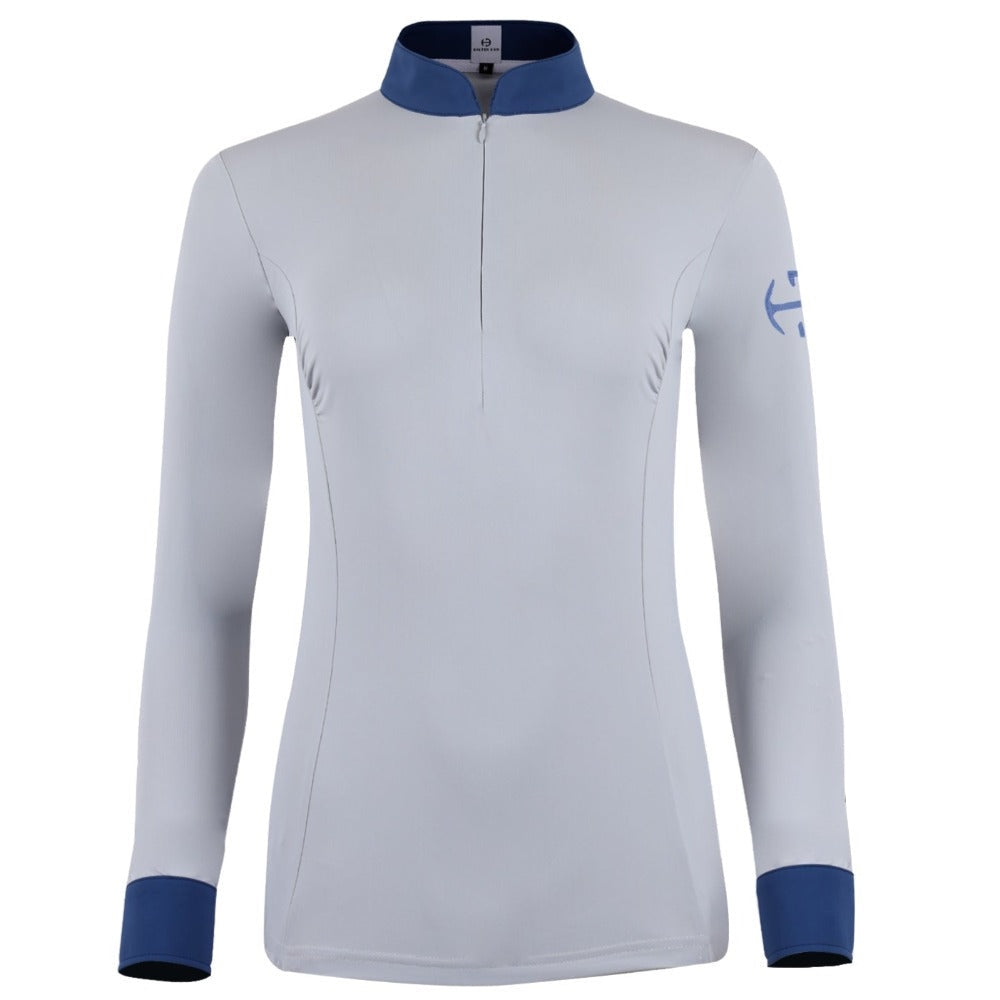 Roxana - Black & Luxe Gray Long Sleeve Riding Shirt